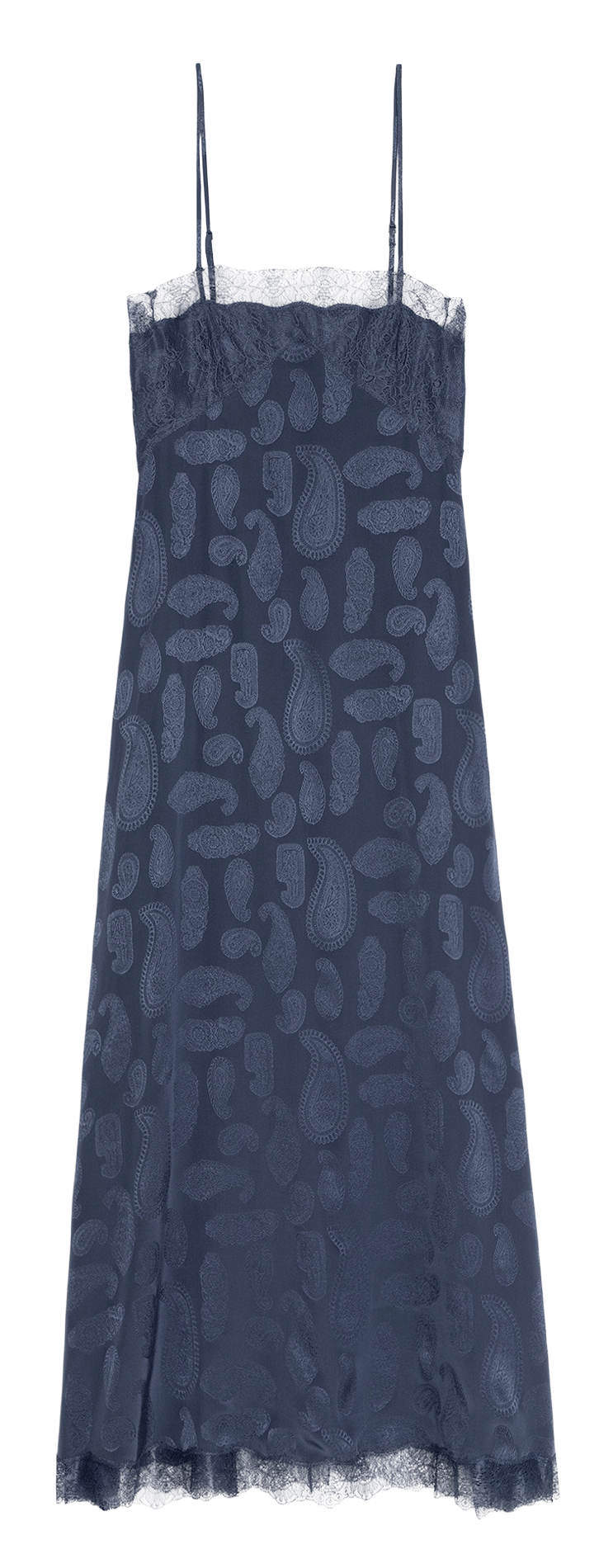 Flowy silk dress with lace print ZADIG&VOLTAIRE Blue