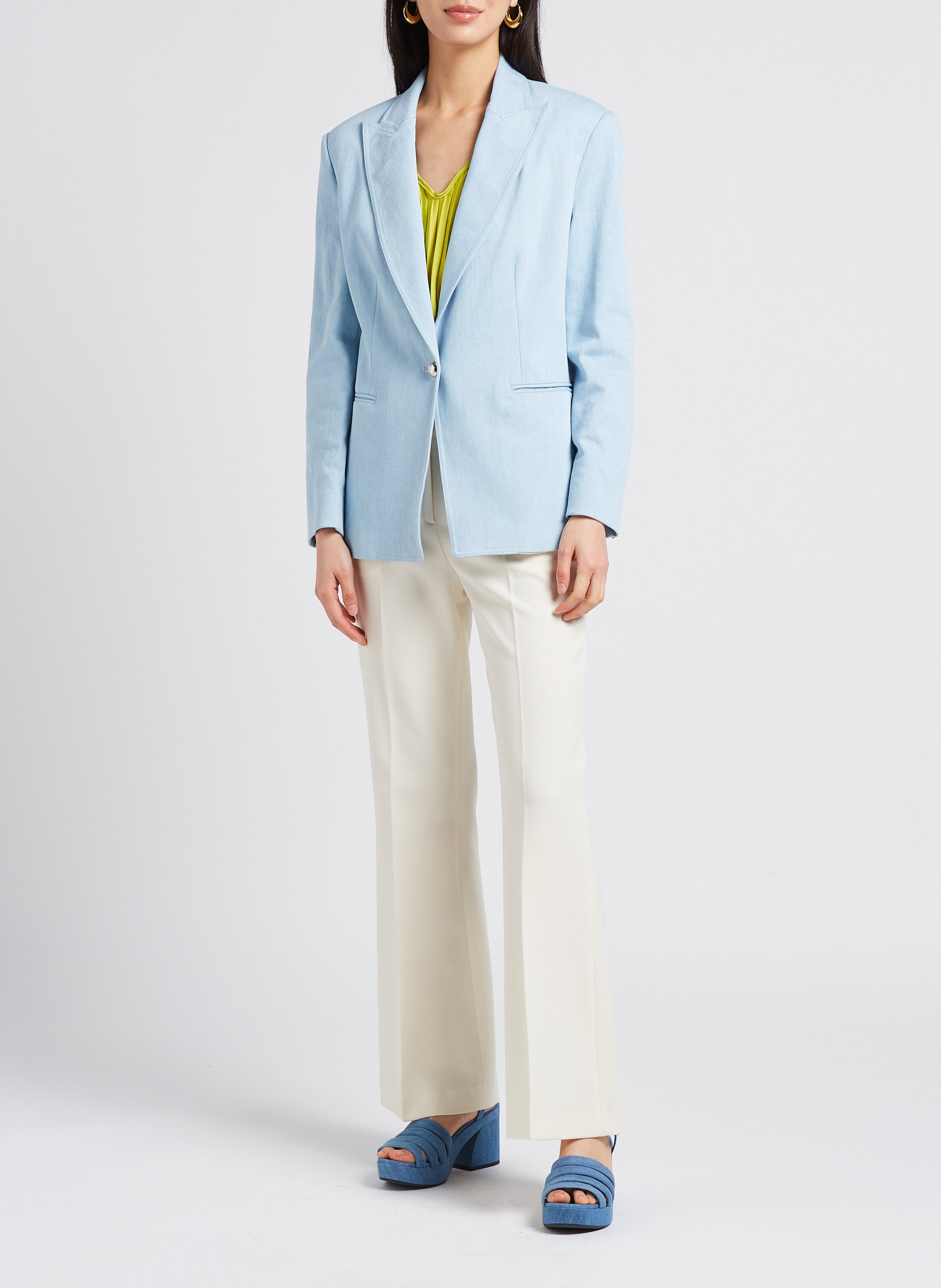 Veste de tailleur en denim de coton mélangé  PINKO Bleu