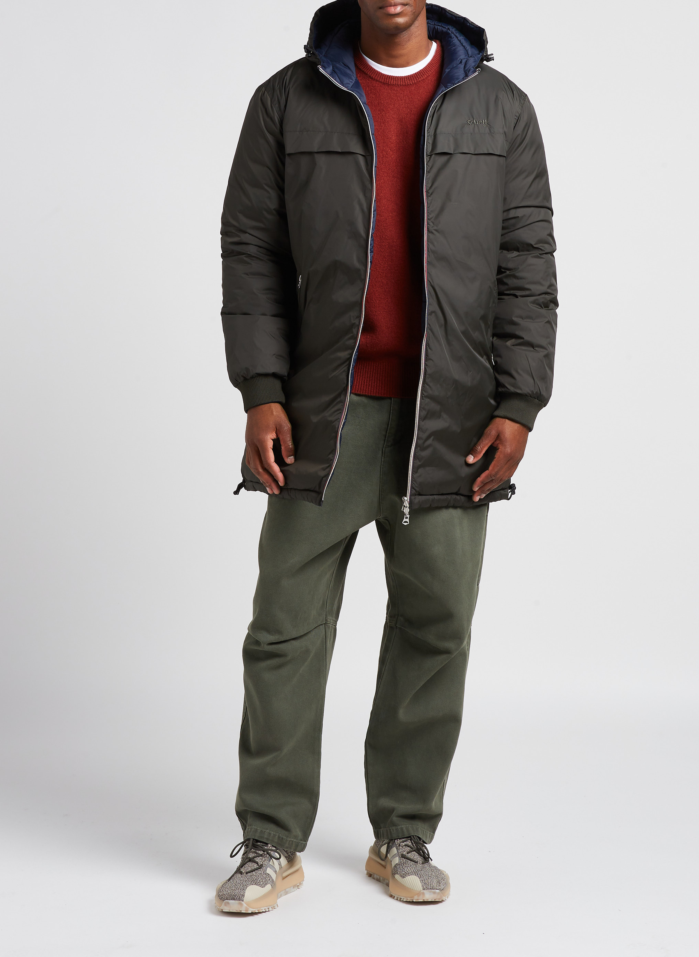 Reversible hooded down jacket SCHOTT Multicolored