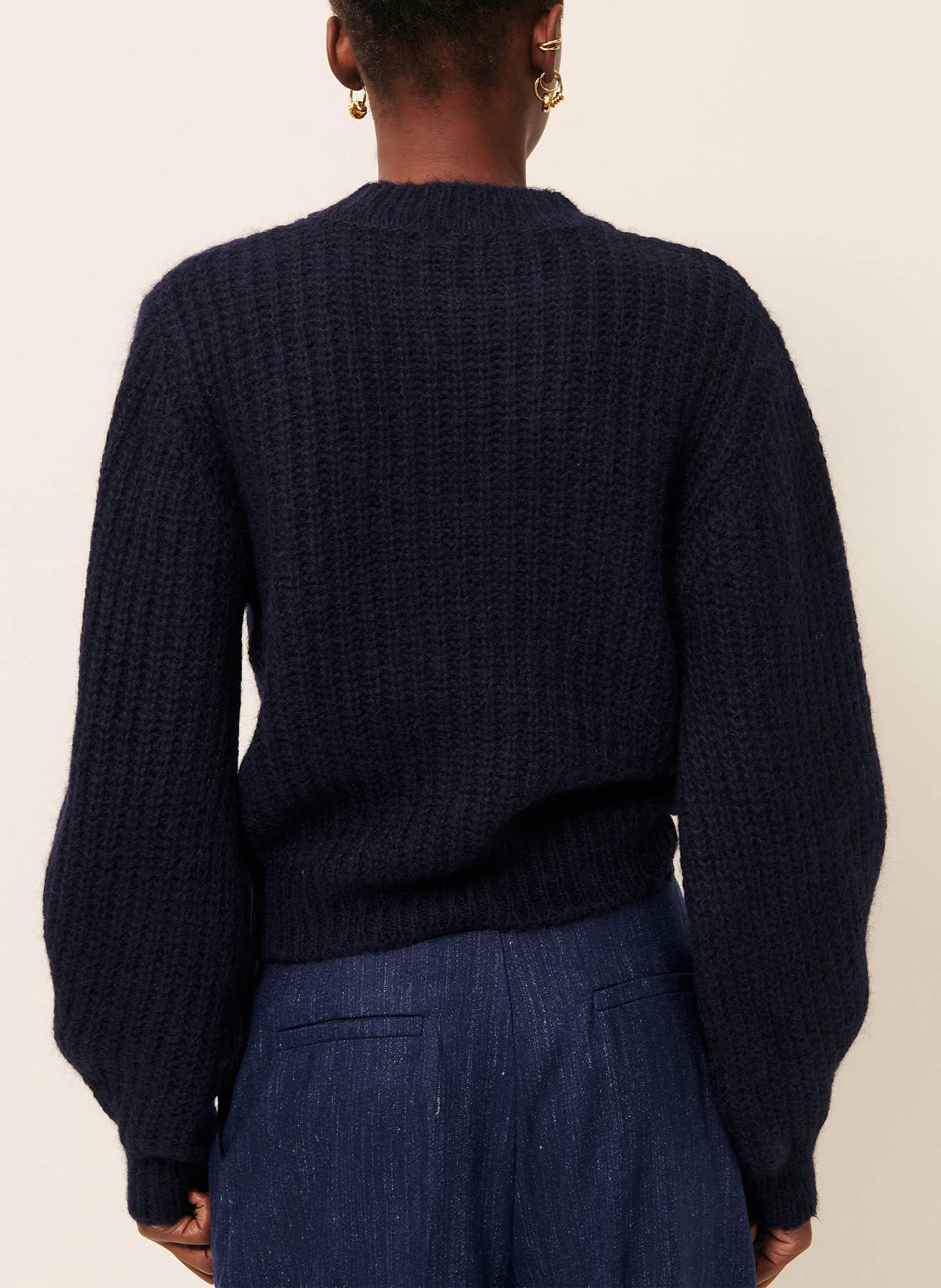 Pull droit col montant  SESSUN Bleu