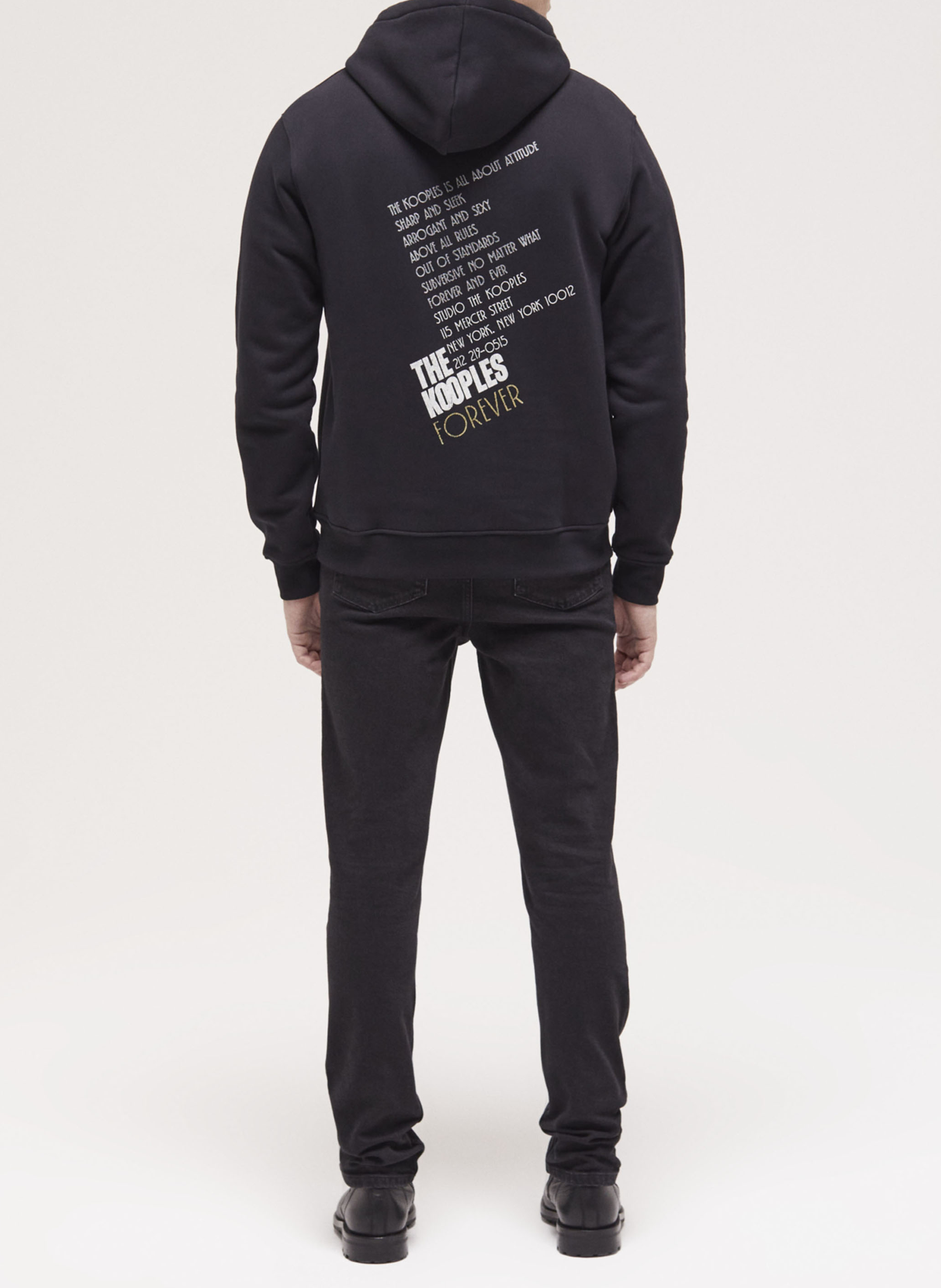 Kapuzensweatshirt aus Baumwolle mit Print THE KOOPLES Schwarz