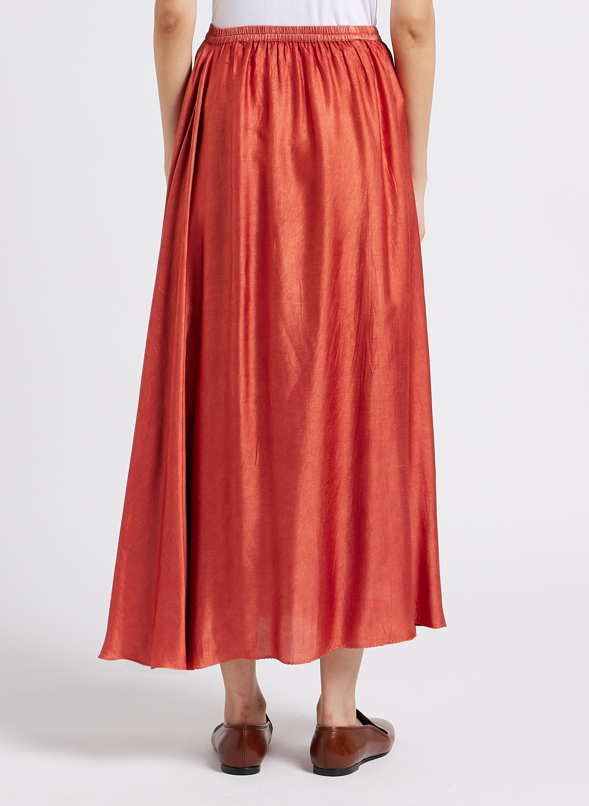 Jupe mi-longue satinée MES DEMOISELLES Rose