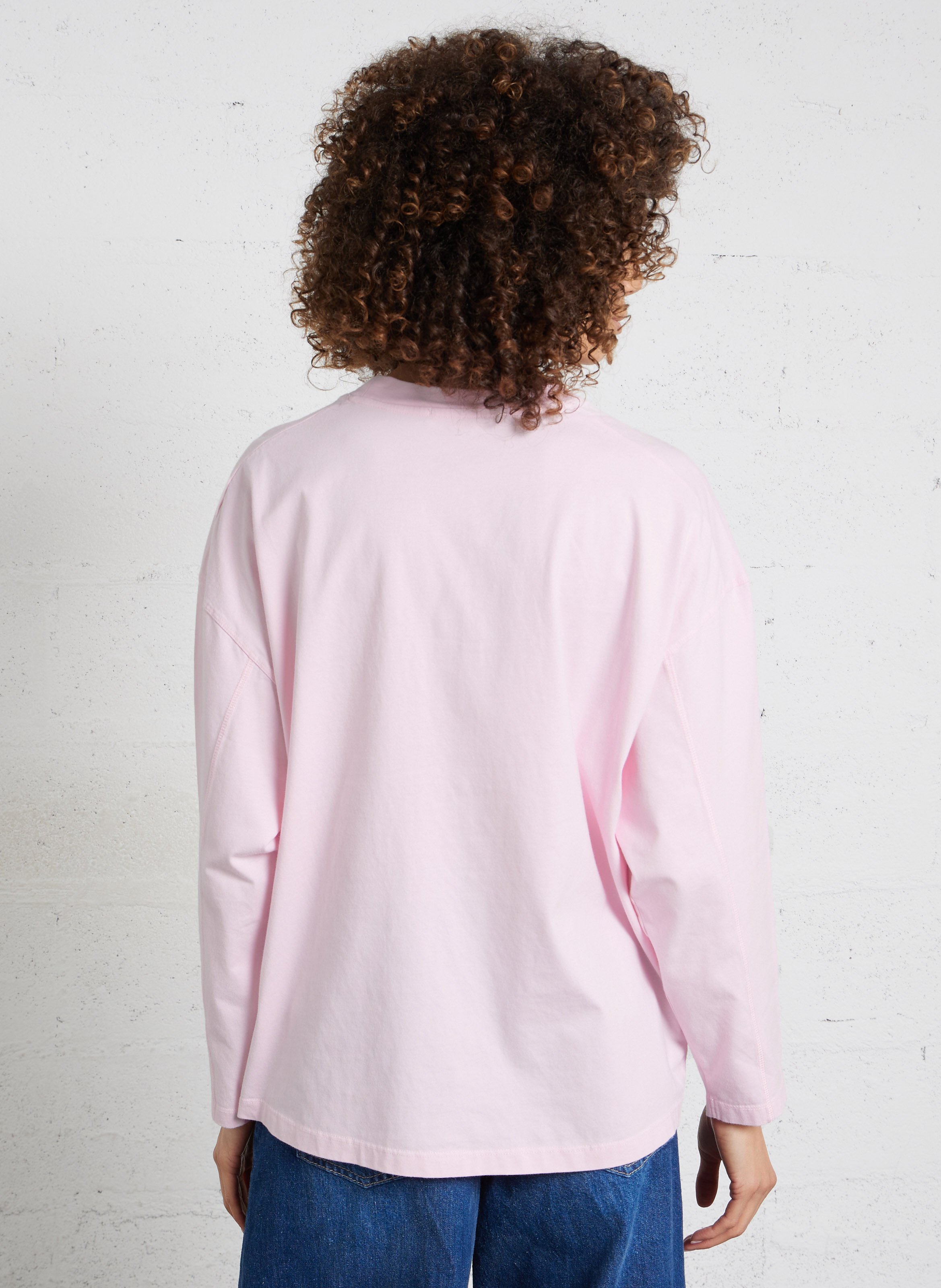 Tee-shirt oversize col rond en coton AMERICAN VINTAGE Rose