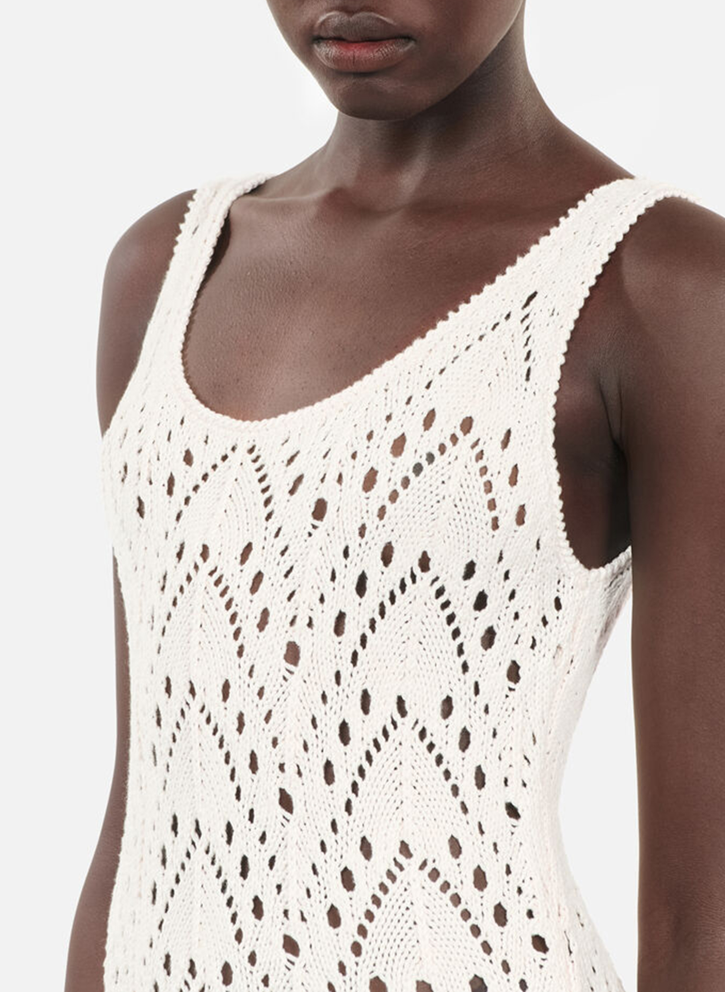 Lange, nauwsluitende jurk | katoenblend THE KOOPLES Wit