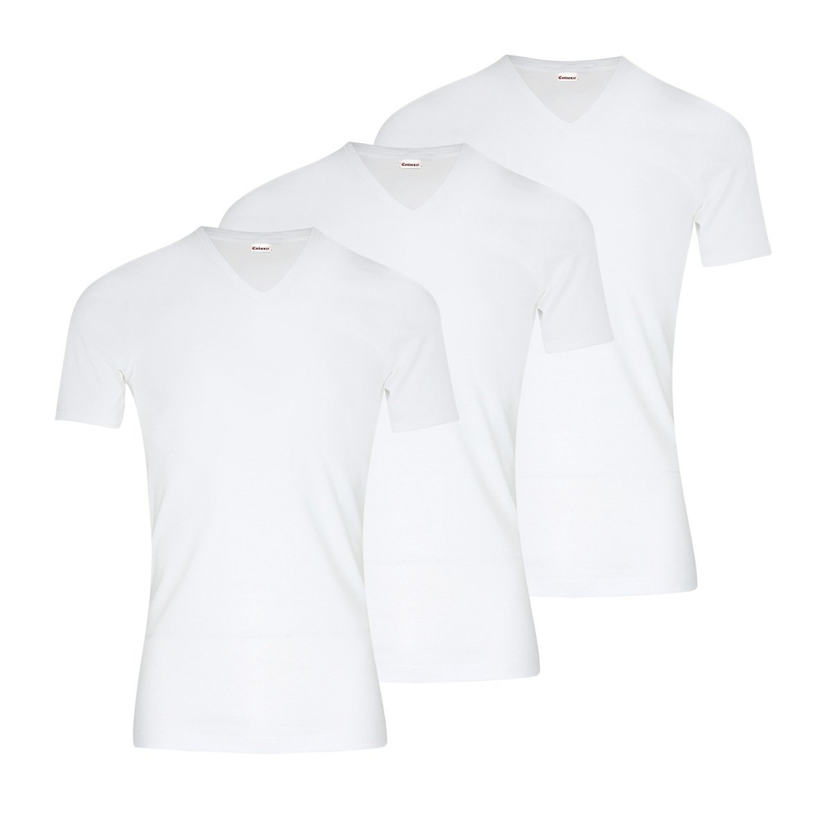 Set of 3 pure cotton heritage V-neck t-shirts EMINENCE White