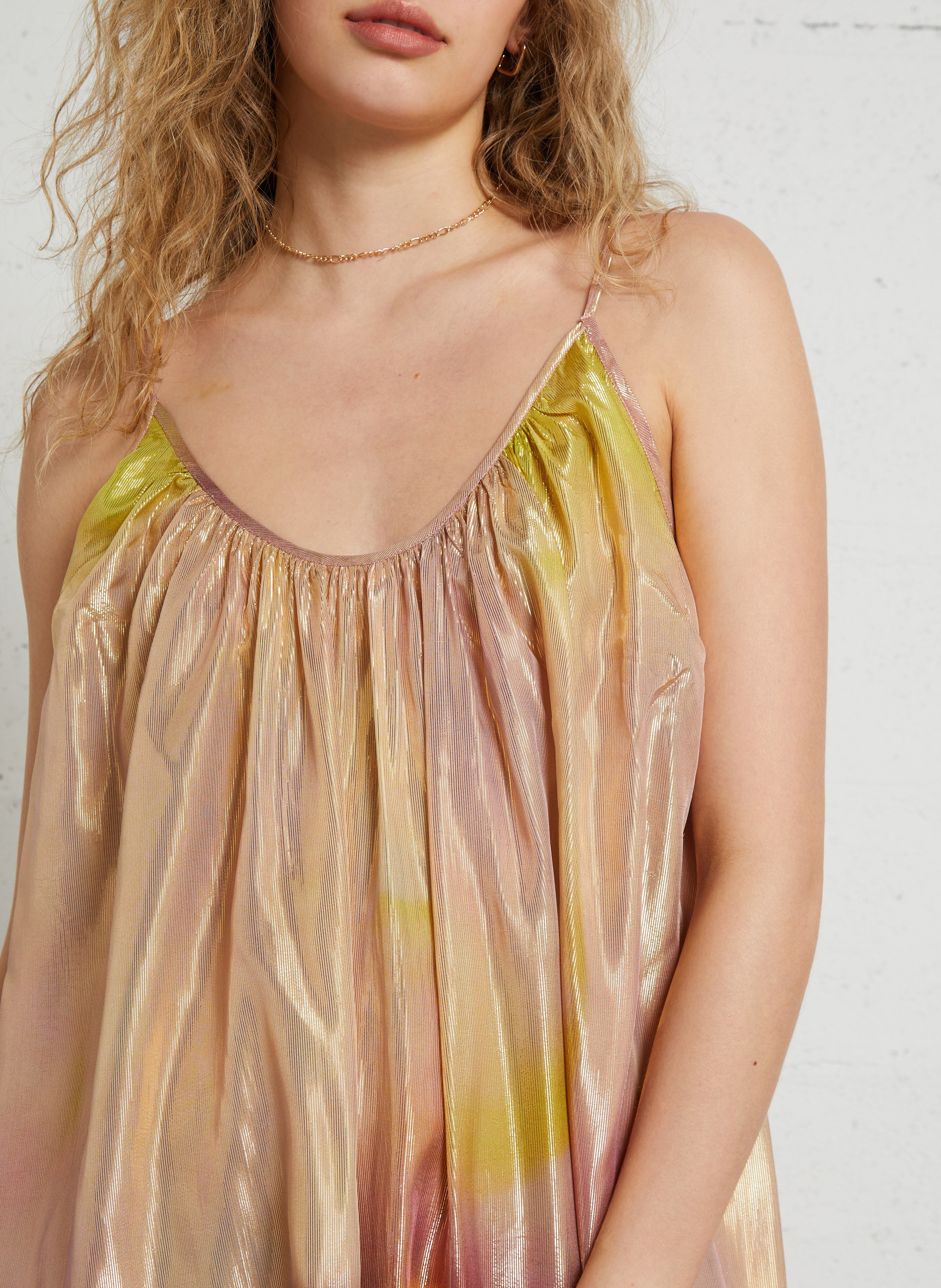 Sequined round neck long dress MES DEMOISELLES Multicolored