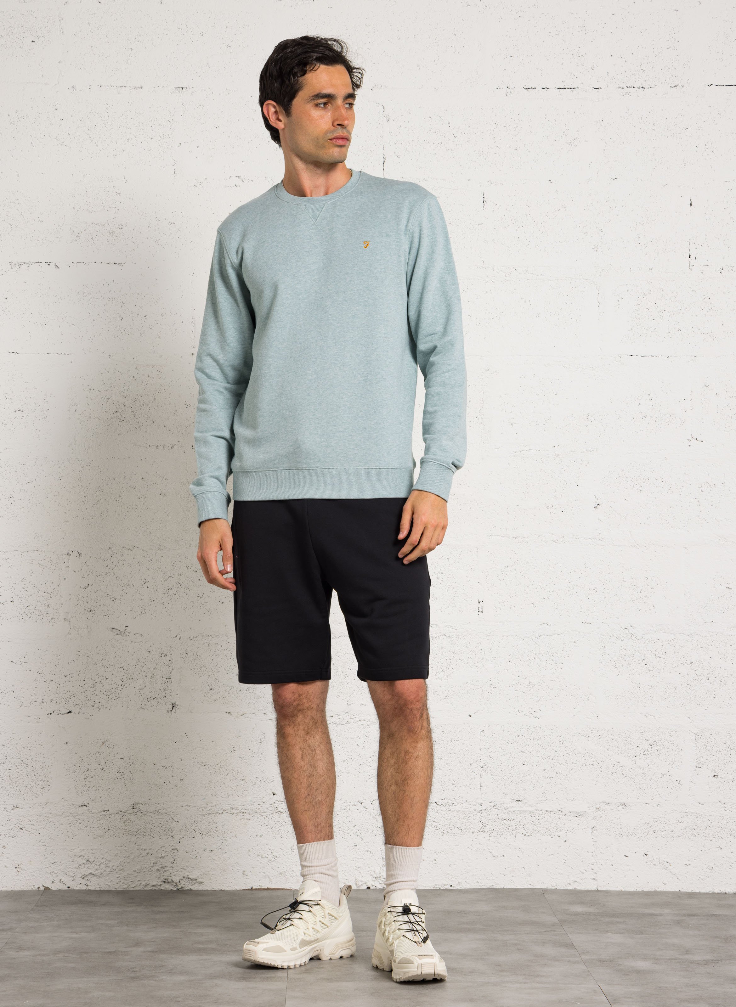 Sweat droit col rond en coton bio FARAH Vert