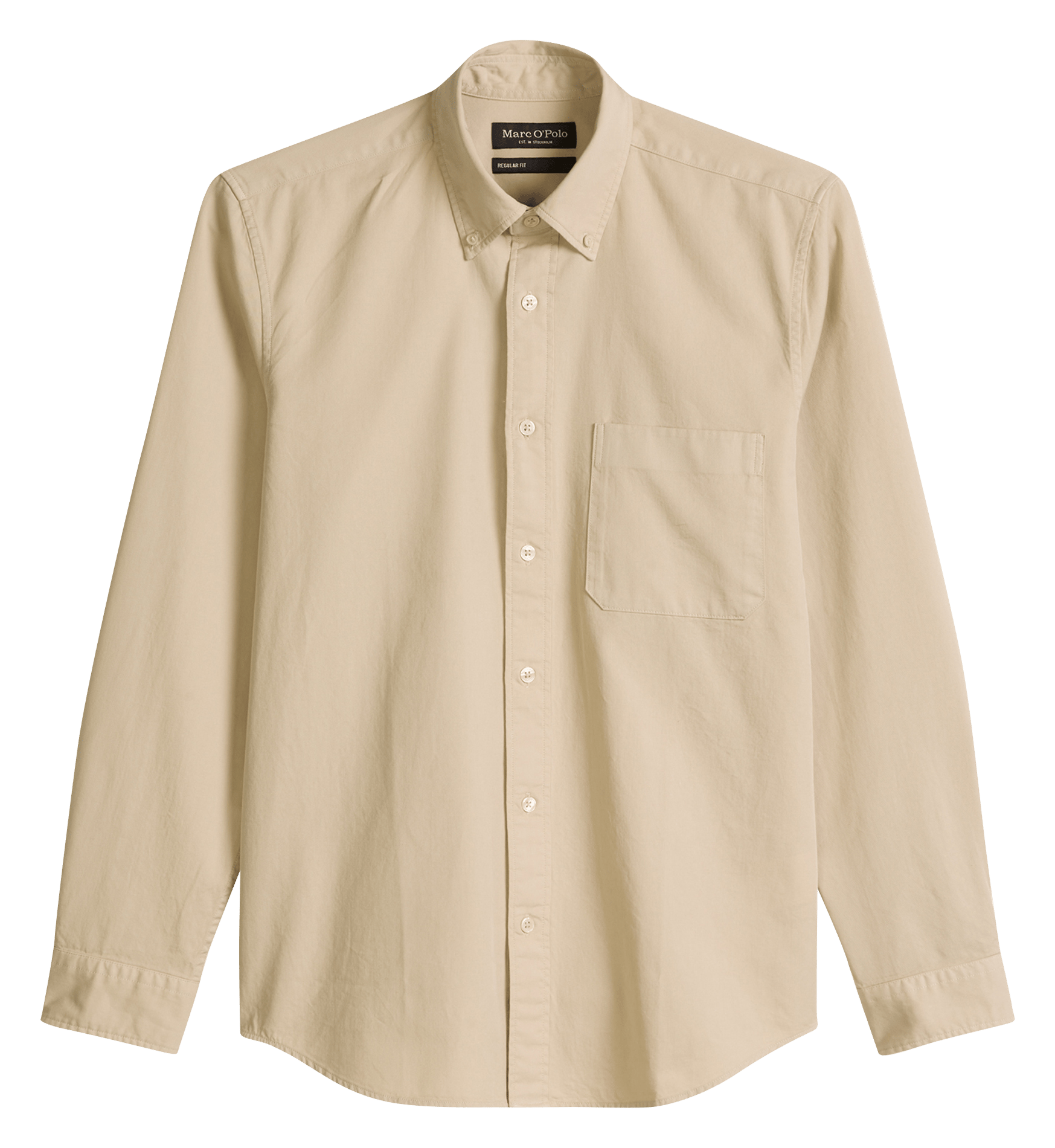 Einfarbiges Hemd aus Baumwolle MARC O'POLO Beige