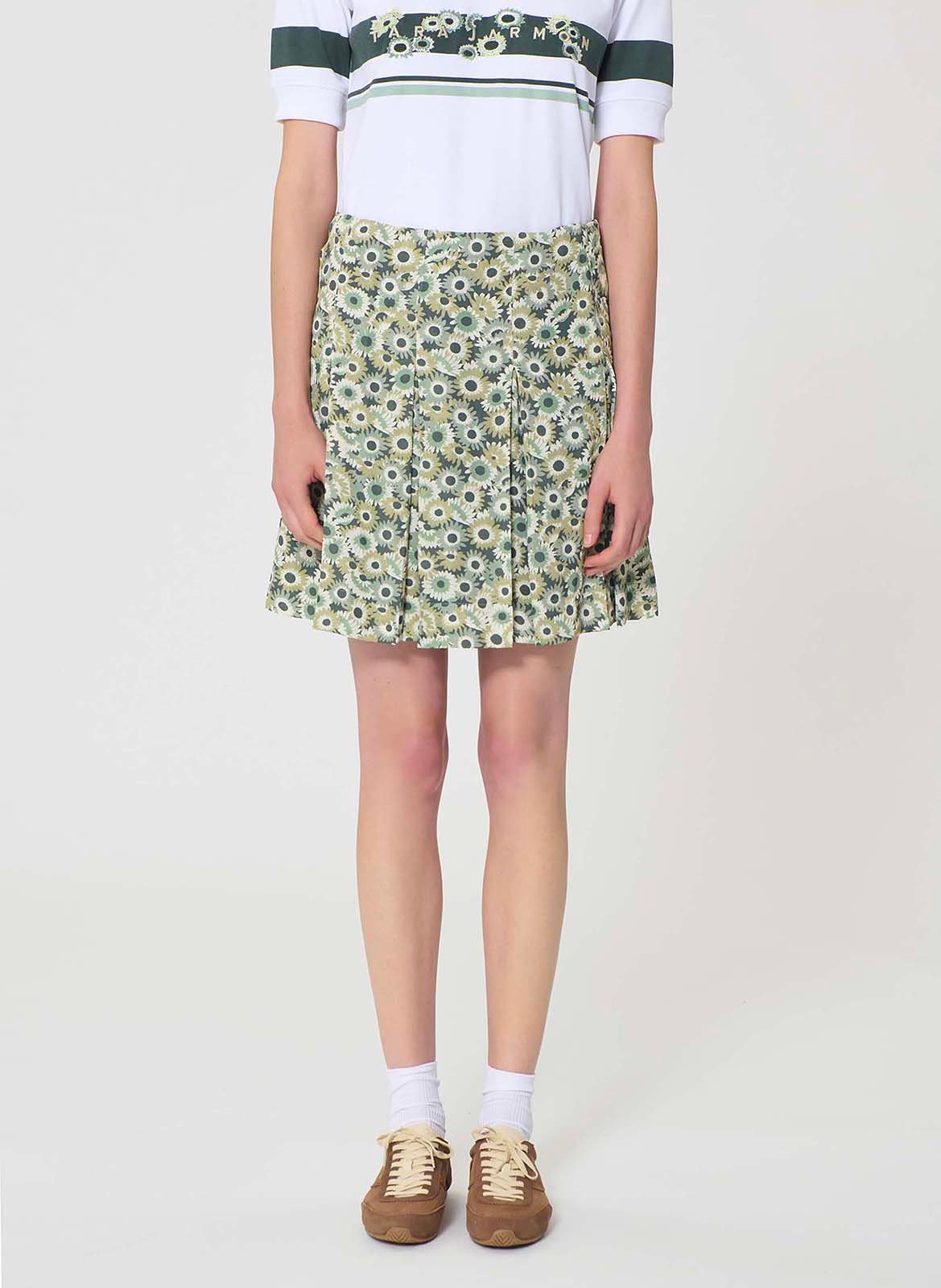 Jupe courte à motif fleuri TARA JARMON Vert