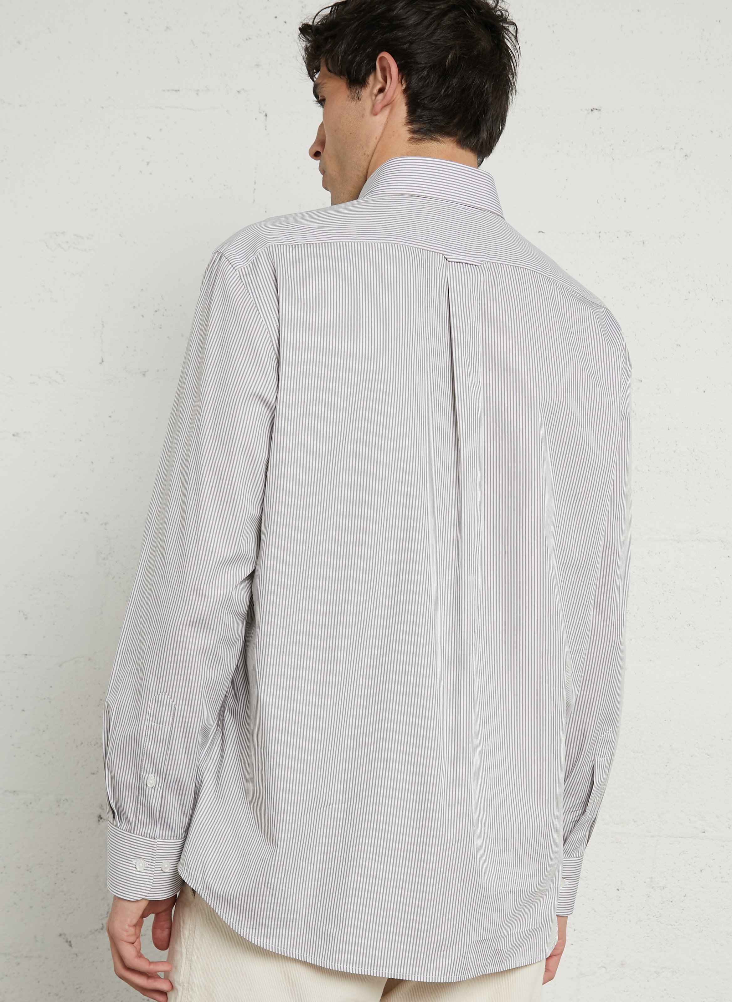 Chemise oversize en coton rayé EDEN PARK Beige