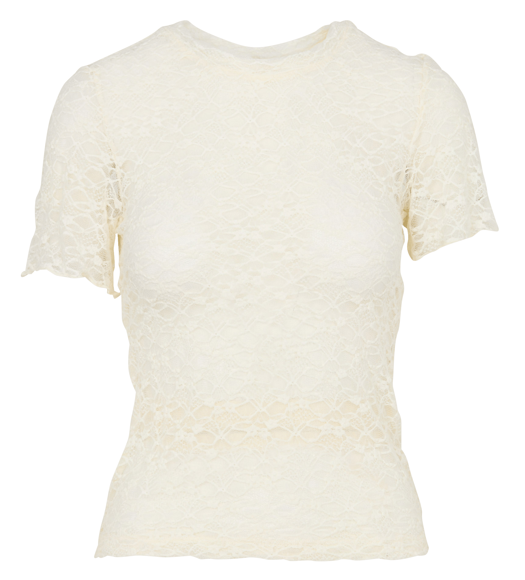 Kurzarm-Bluse aus floraler Spitze KOOKAI Weiss