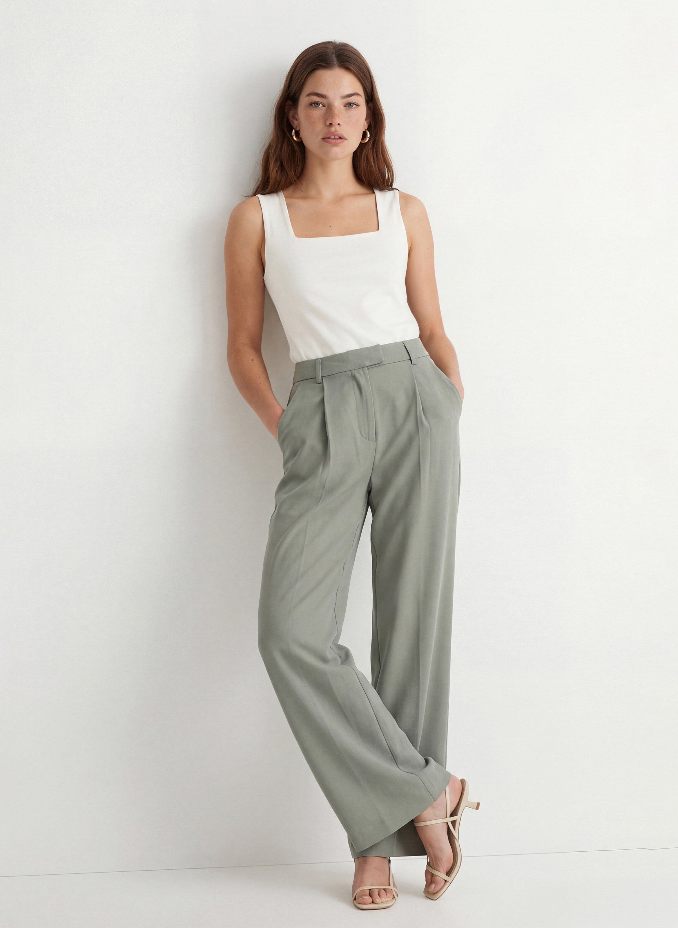 Débardeur droit en coton mélangé KOOKAI Blanc