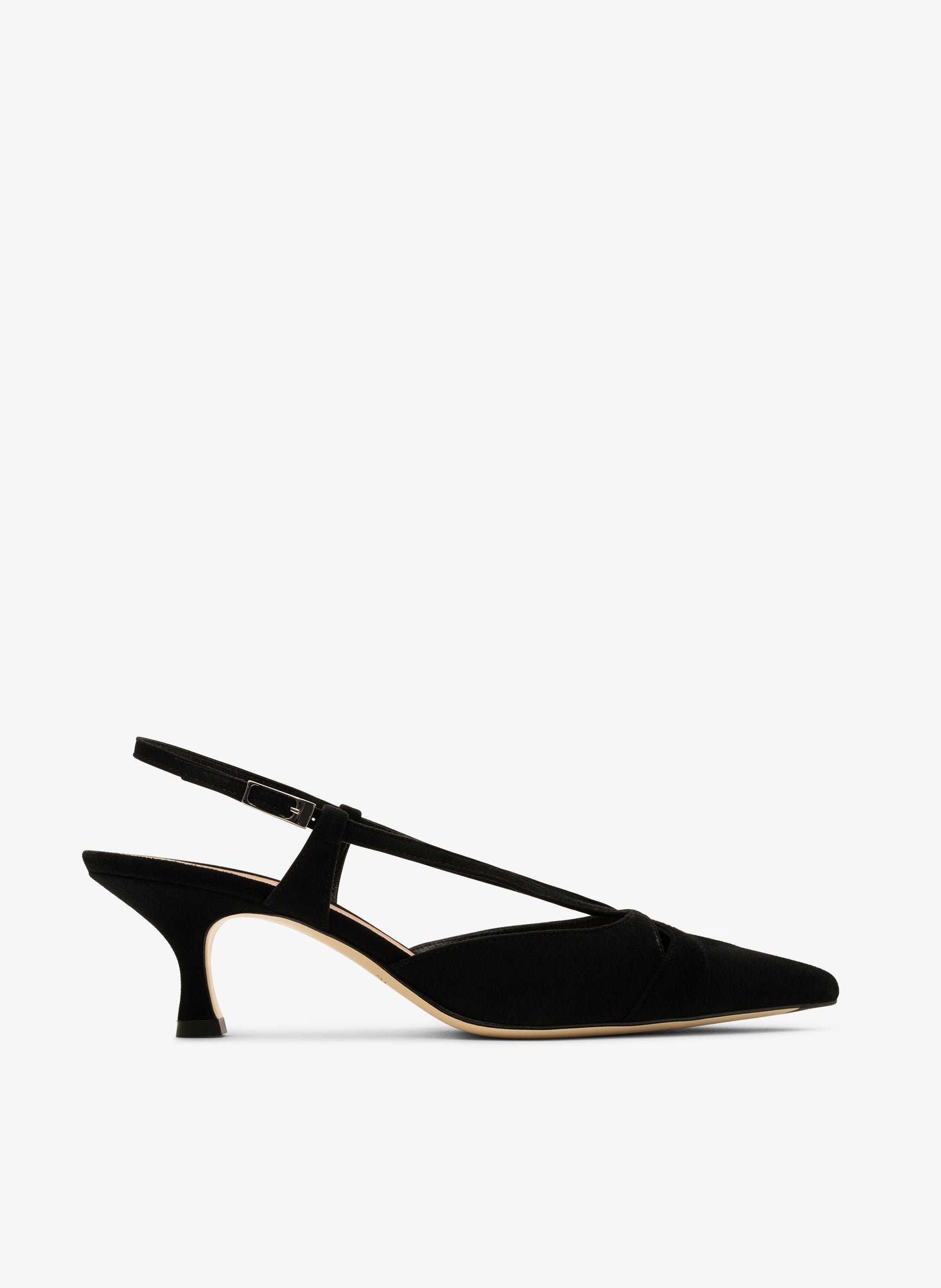 Slingback en cuir velours noir PARALLELE PARIS Noir