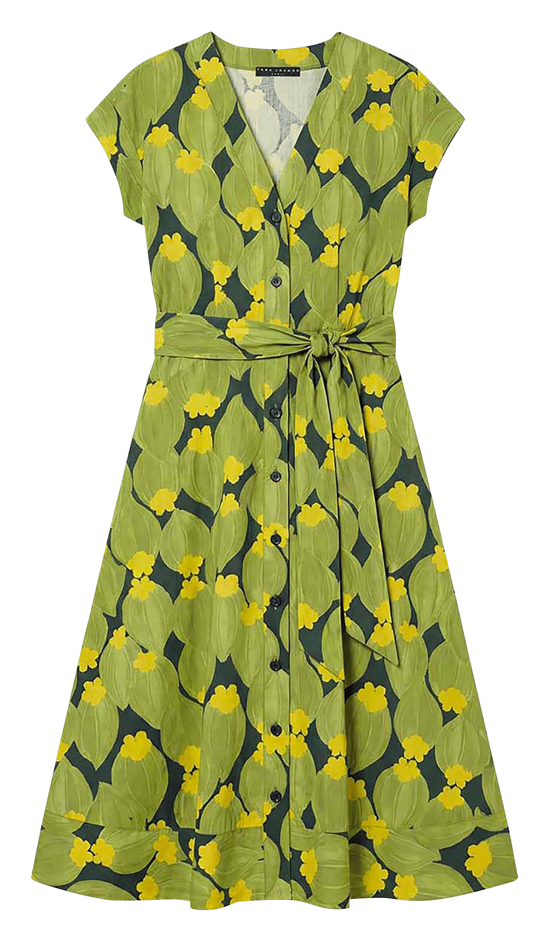 Robe midi ceinturée à motif TARA JARMON Vert