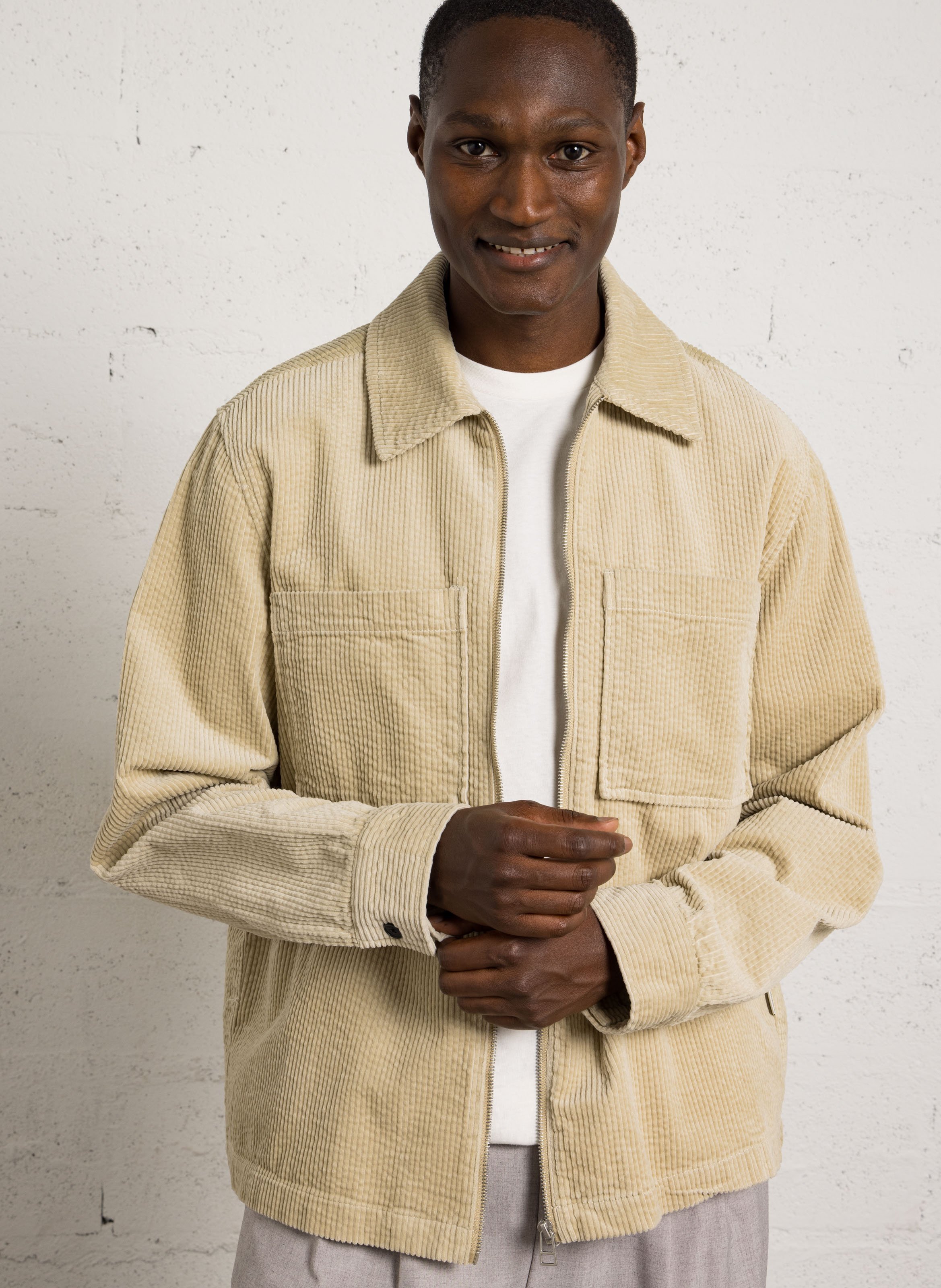 Veste col classique en coton MINIMUM Beige