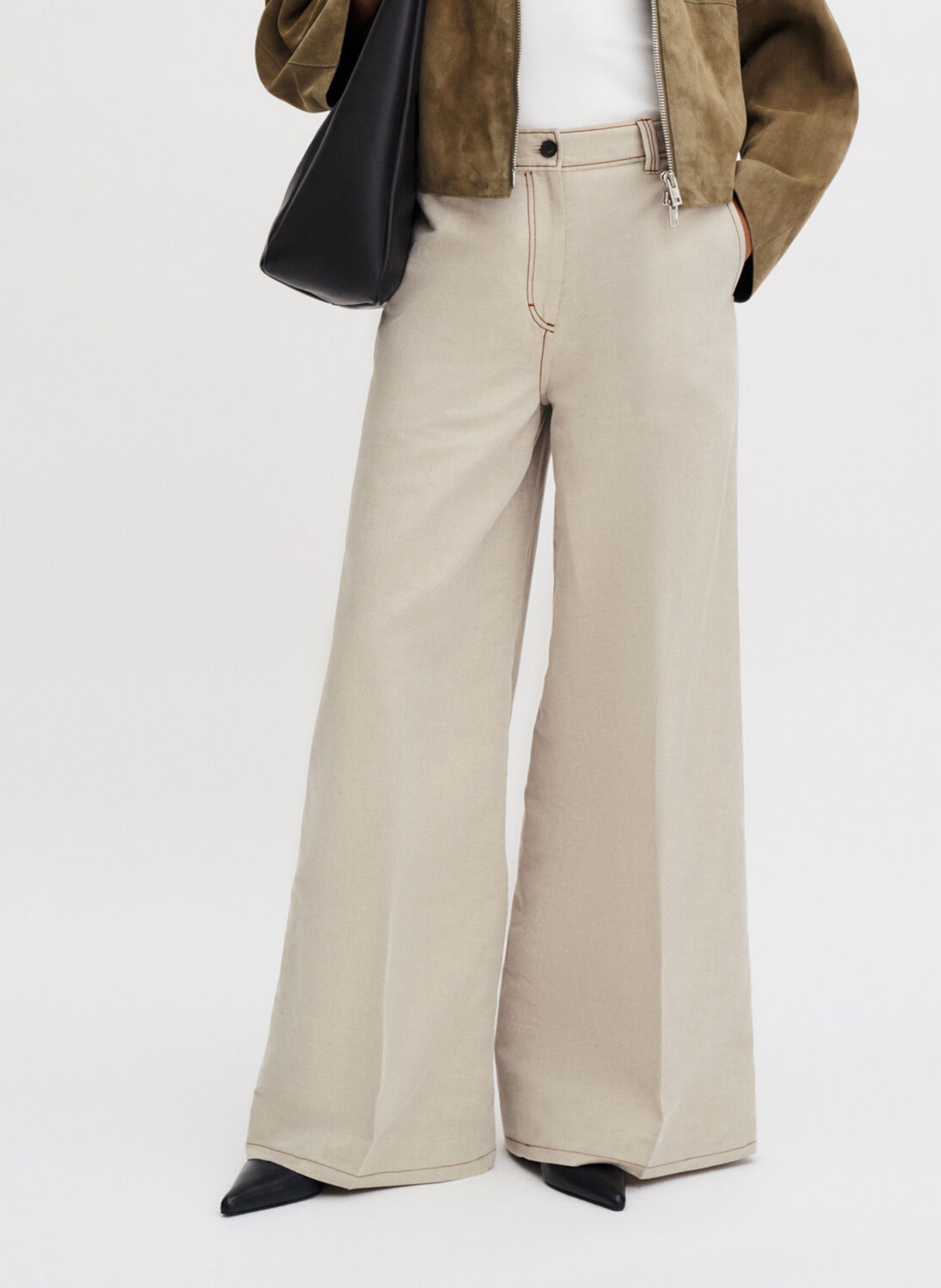 Jean large taille haute  FILIPPA K Beige