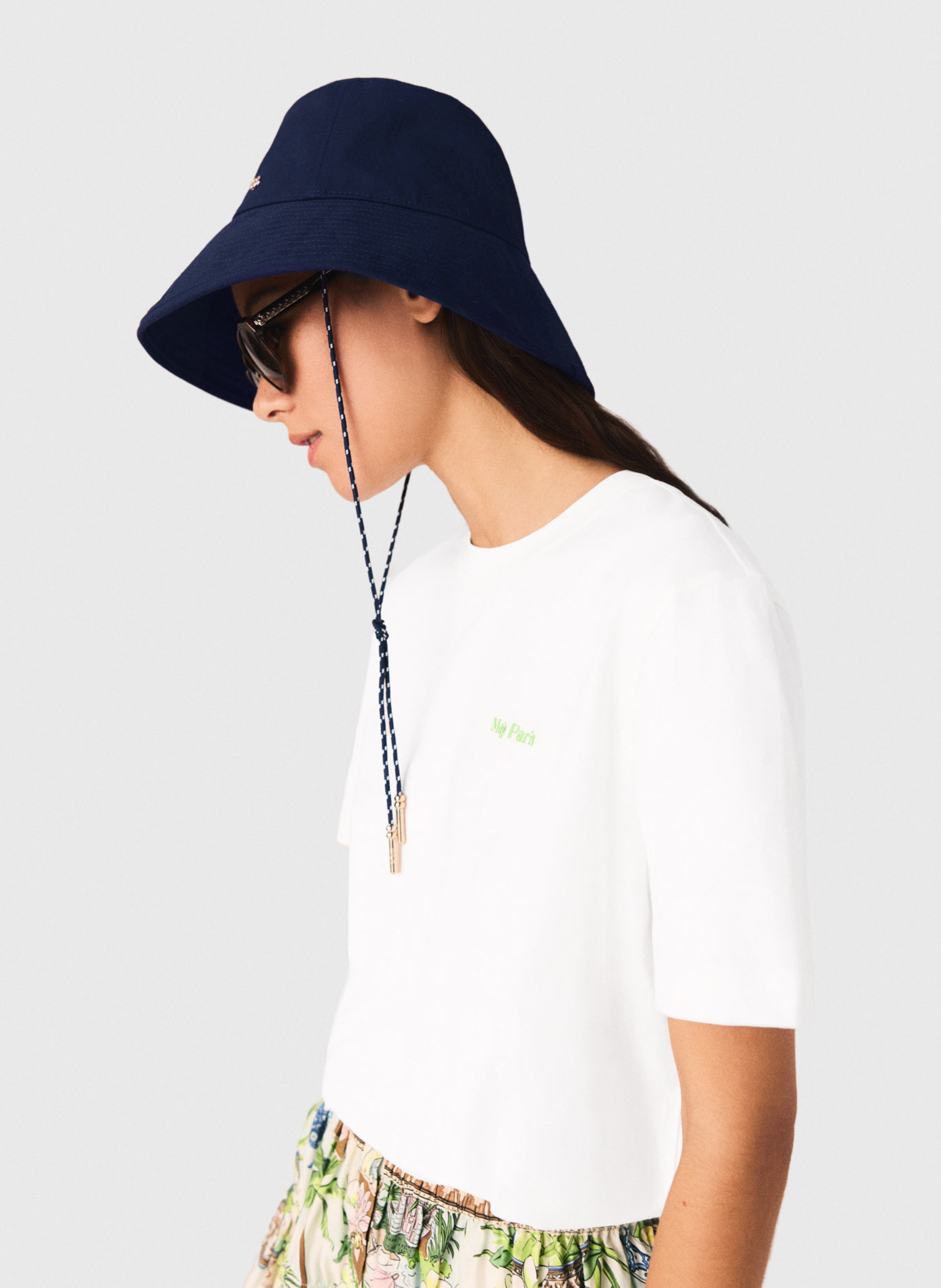 Katoenen zonnehoed MAJE Blauw