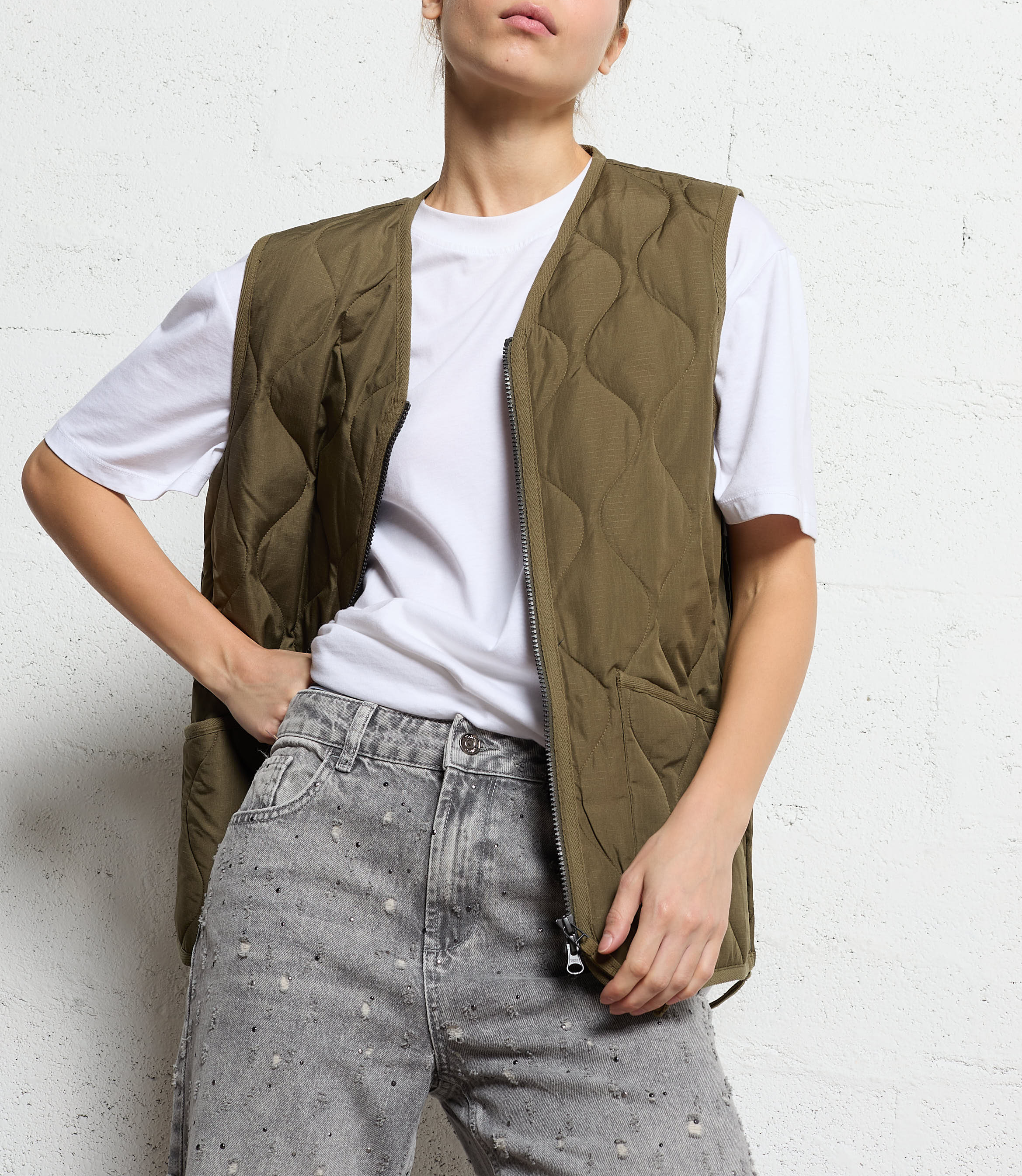 Steppjacke mit geradem Schnitt TAION Khaki