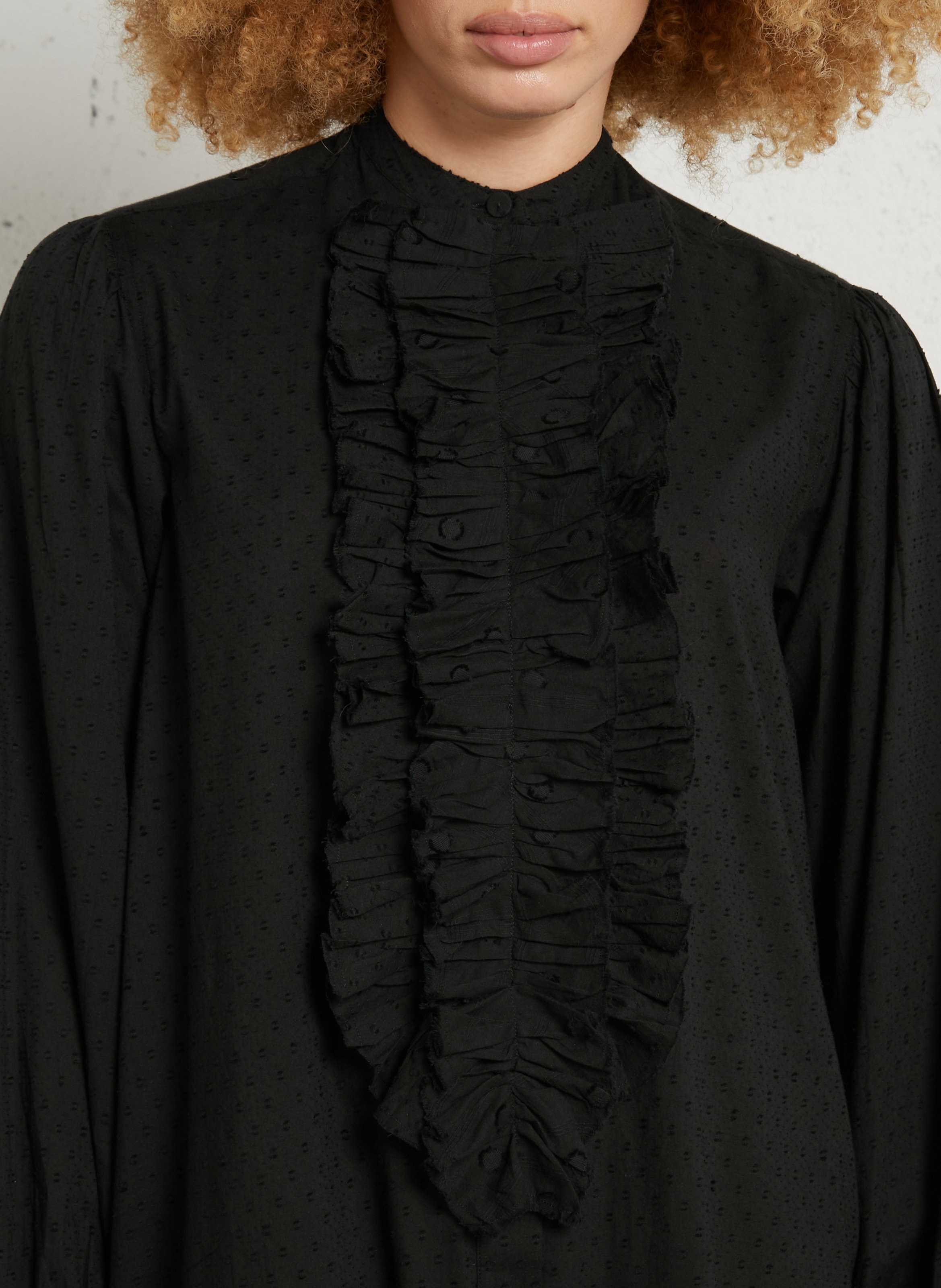 Langes Baumwollkleid mit Rundhalsausschnitt LAURENCE BRAS Schwarz