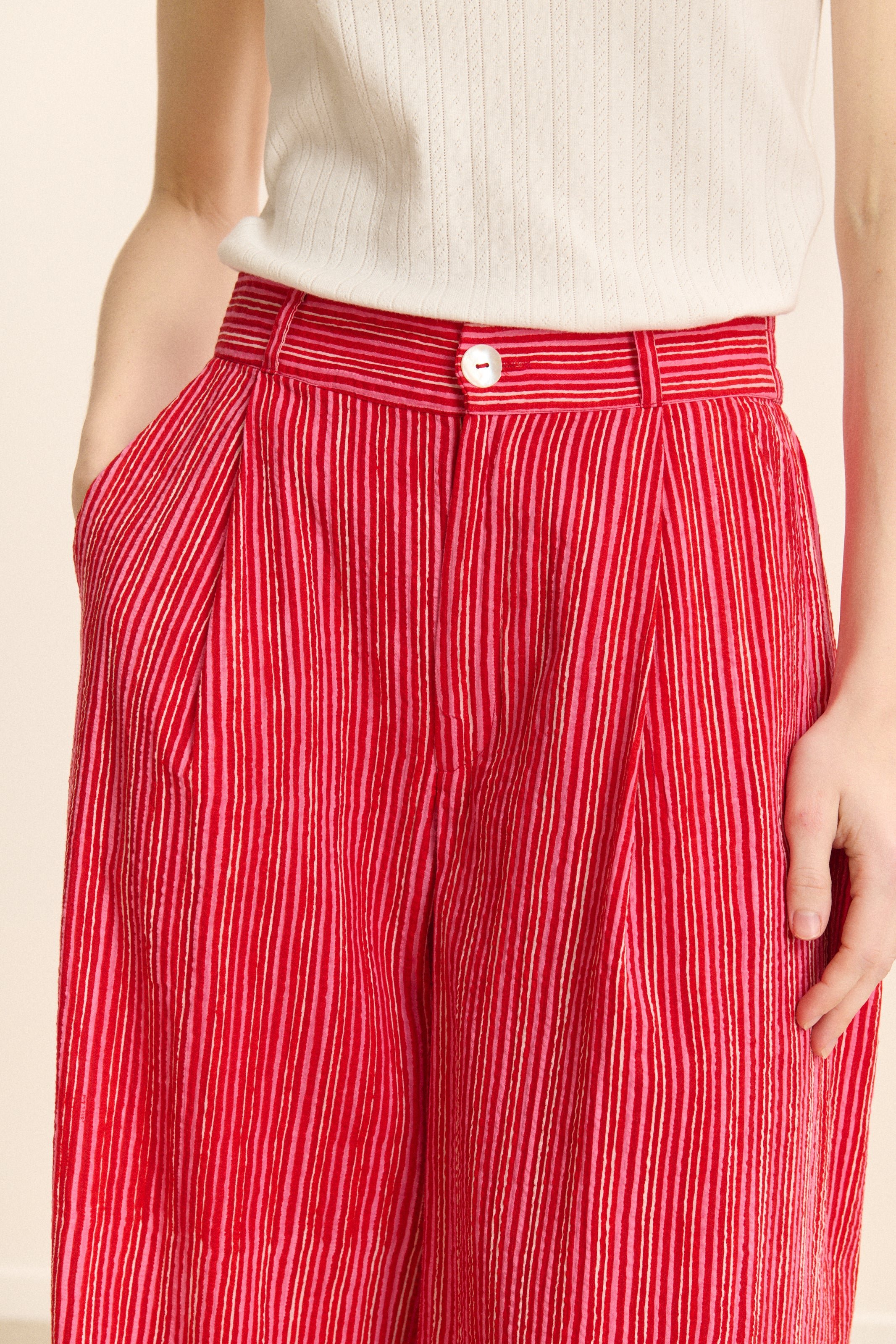 Straight striped trousers  GARANCE PARIS Pink