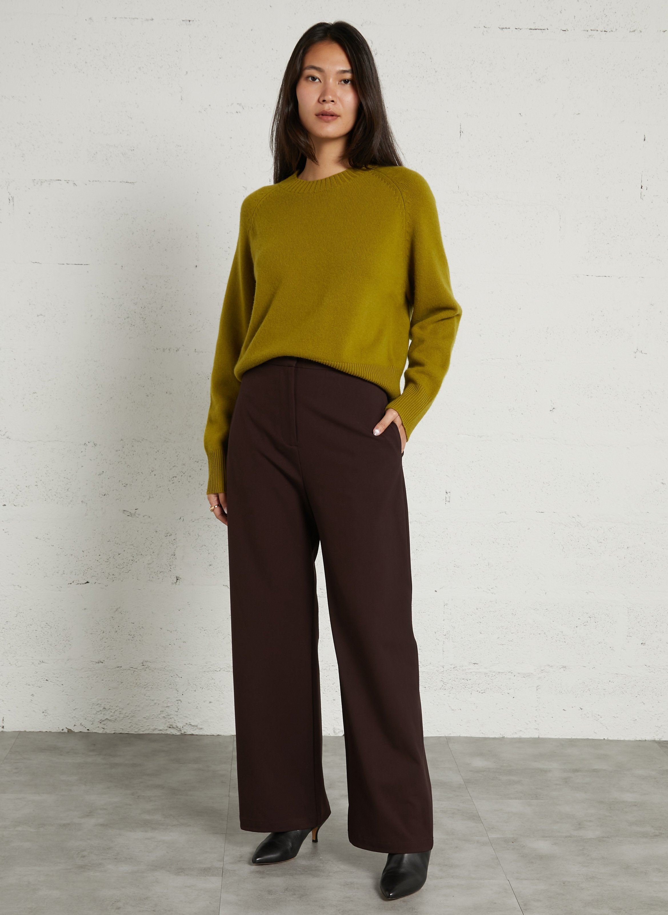 Azawood high-waisted wide-leg trousers SUNCOO Plums