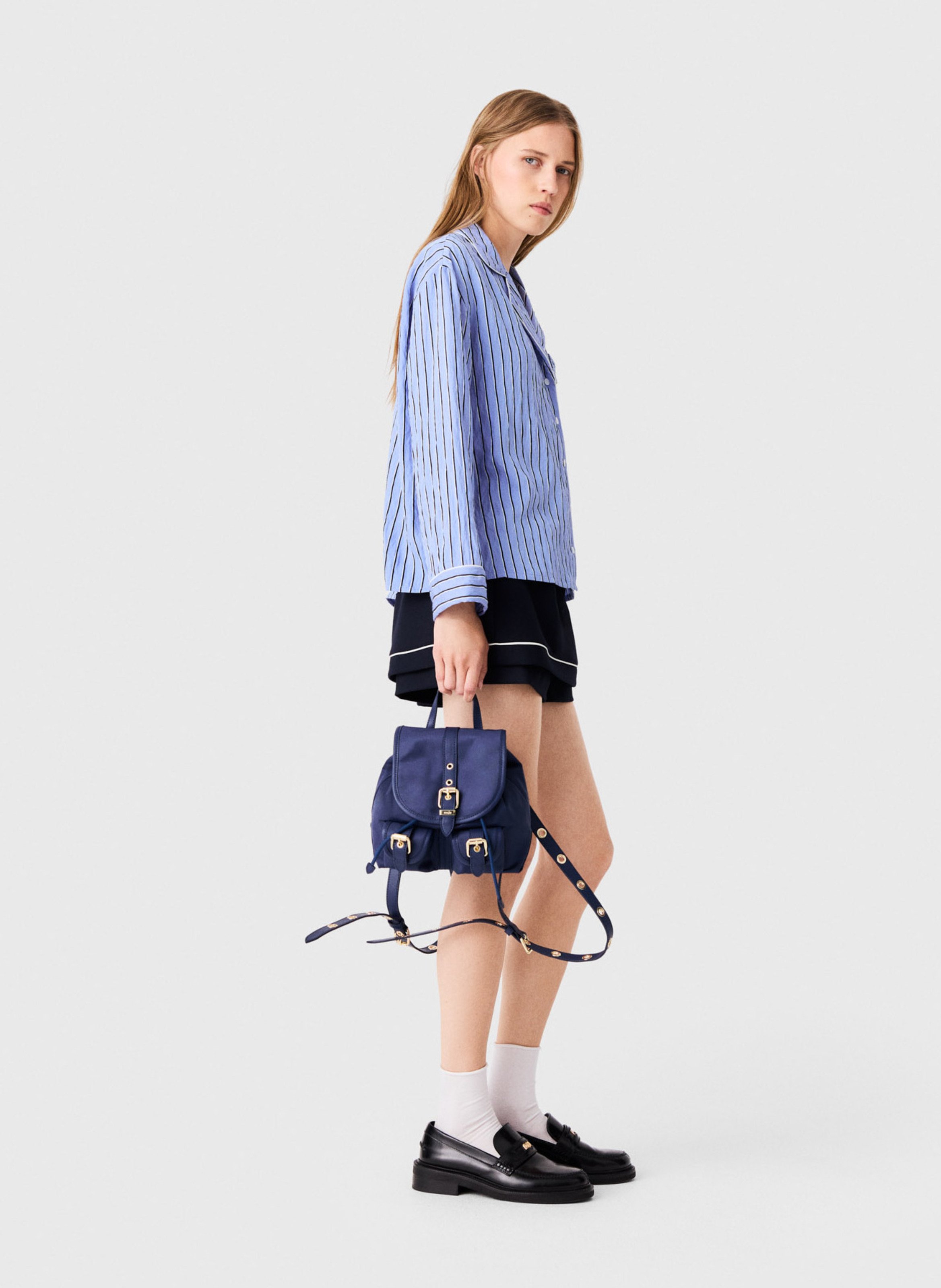 Rechte gestreepte blouse met losse pasvorm MAJE Blauw