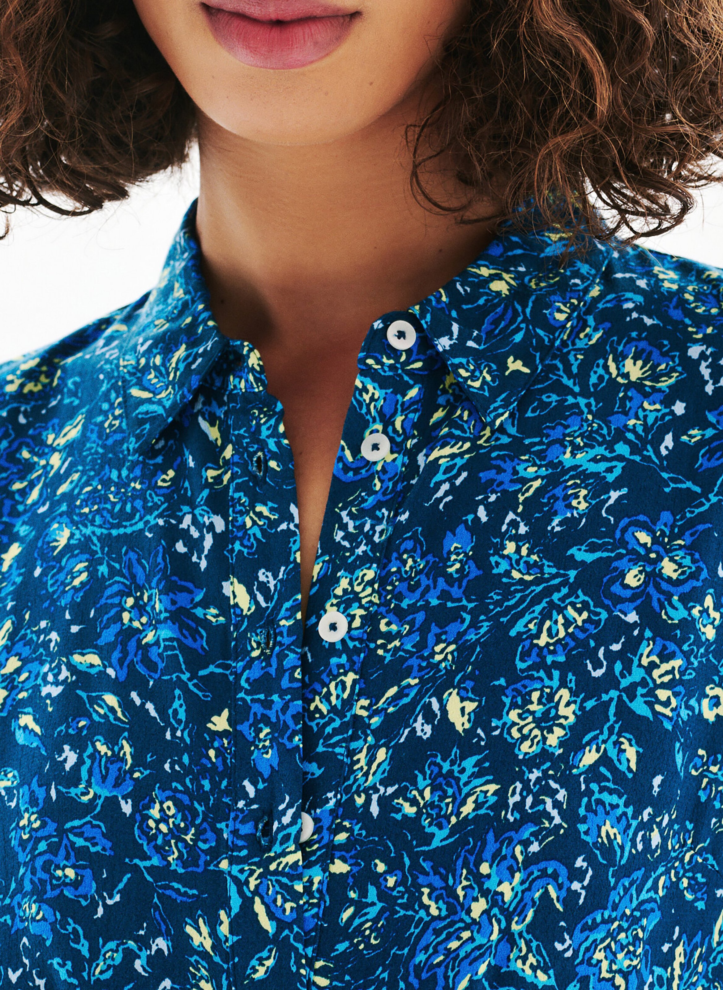 Geblümtes Hemdblusenkleid CAROLL Blau