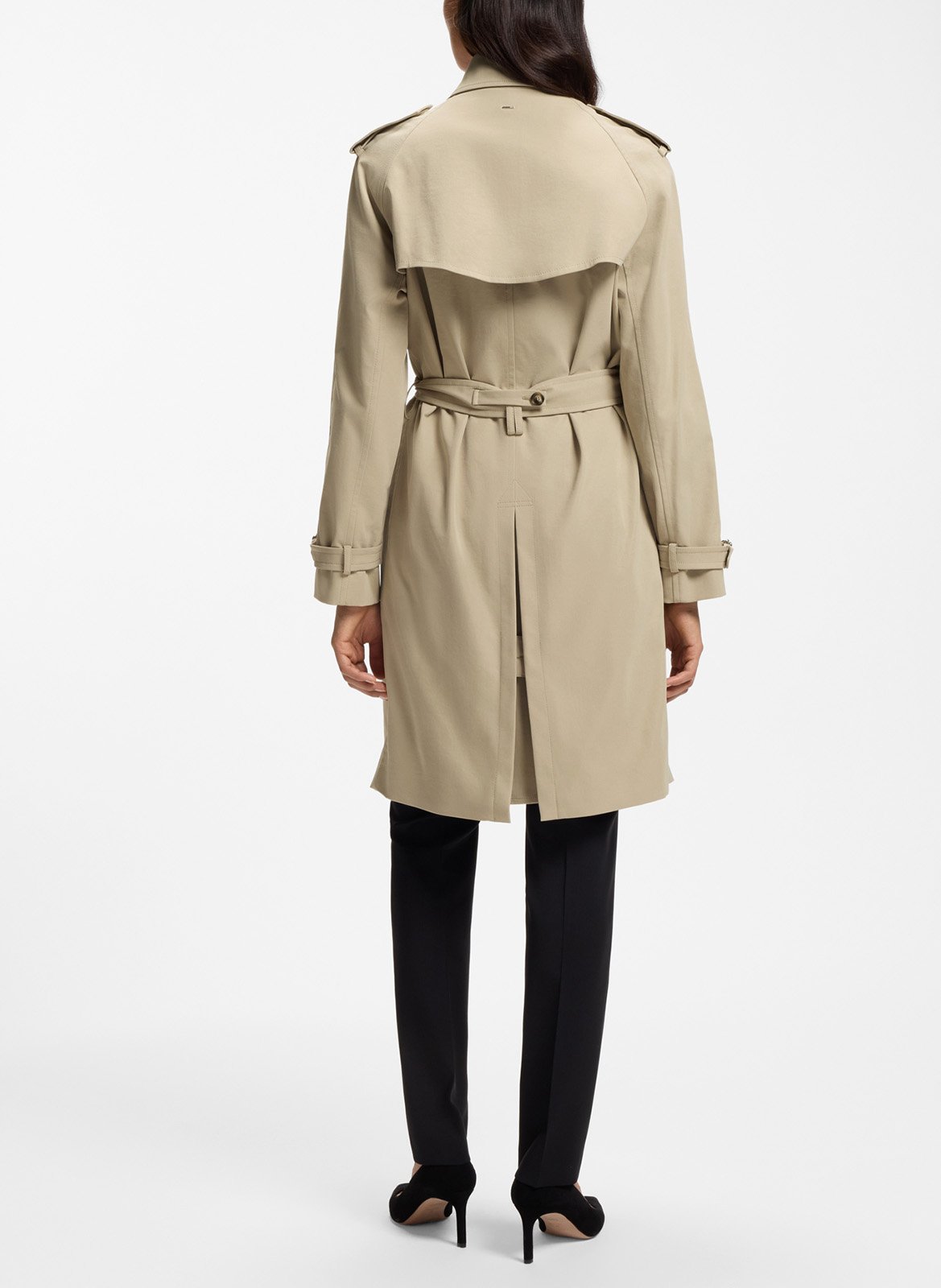 Mid-length belted trench coat BOSS Beige