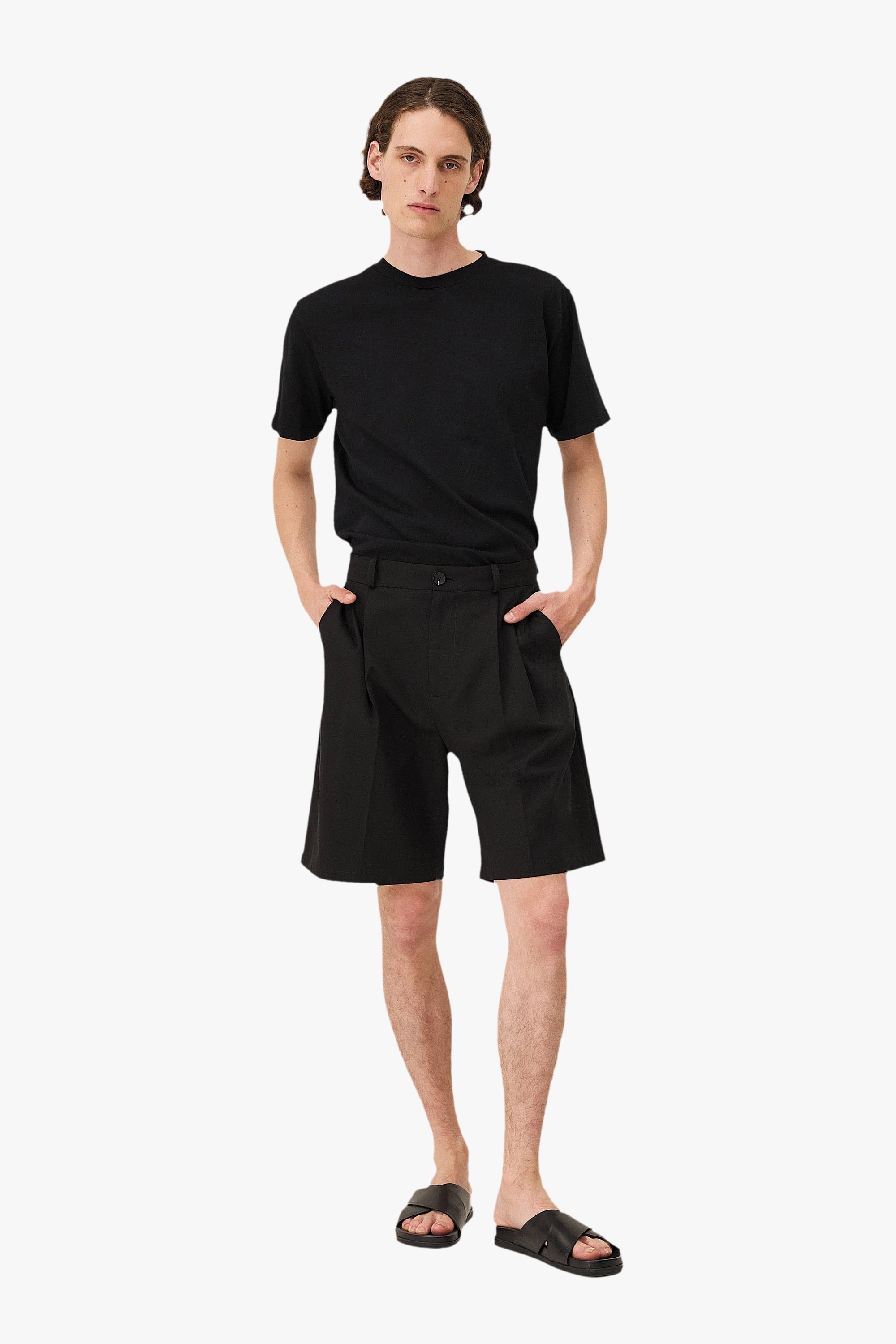 Pleated Como shorts Noyoco Black
