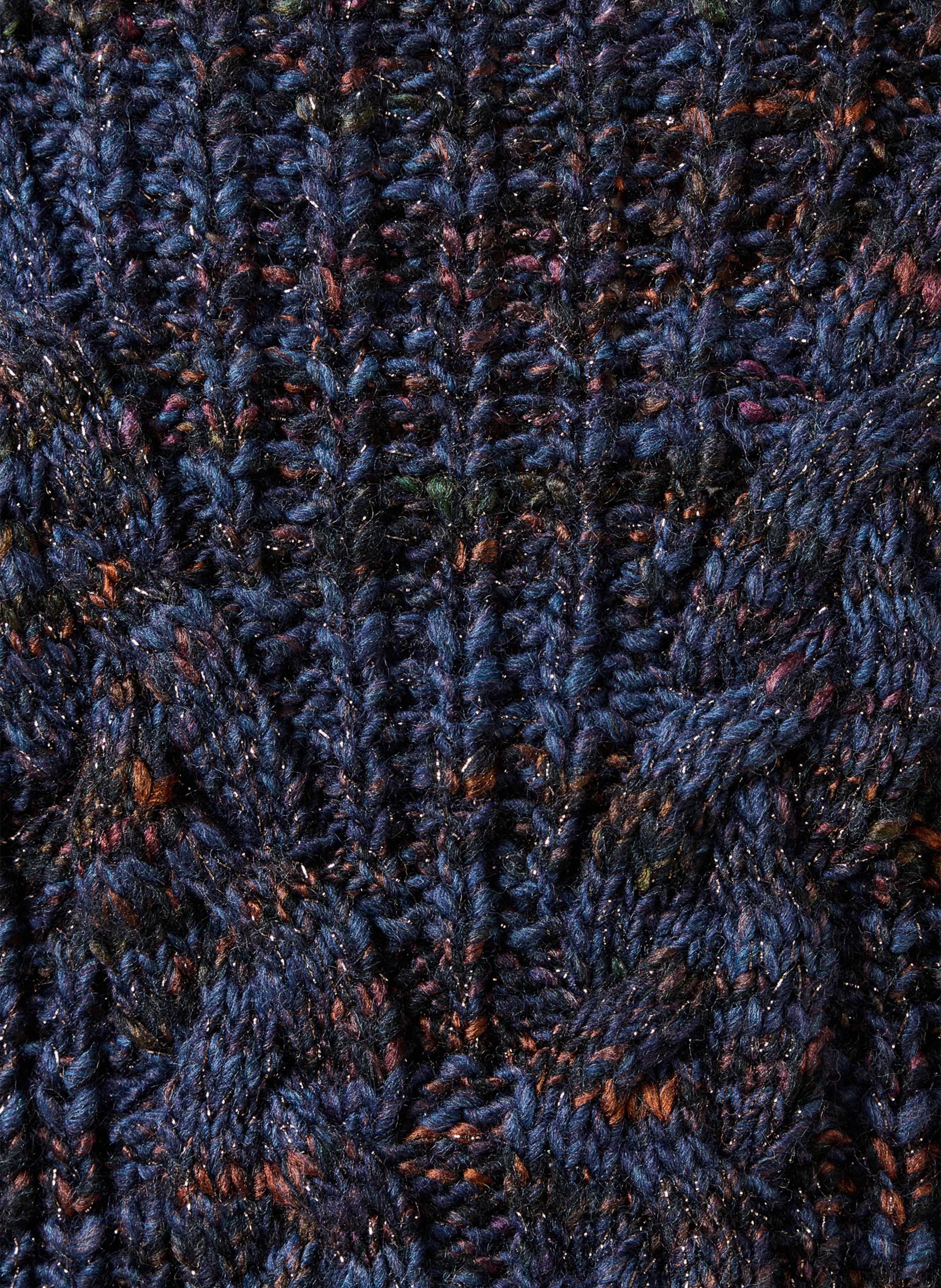 Pull droit col montant en maille LA FEE MARABOUTEE Bleu