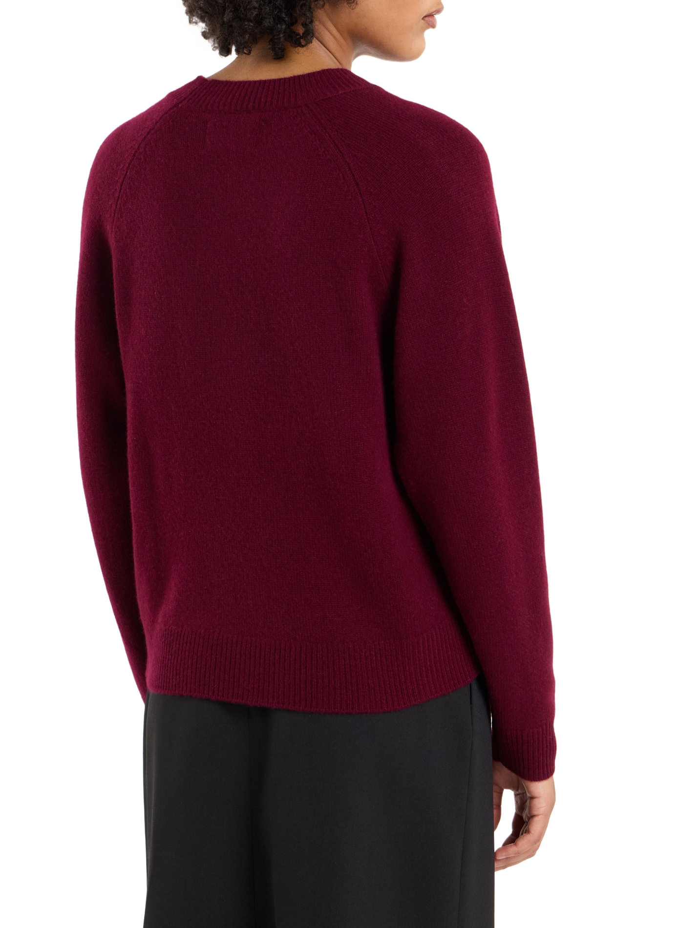 Straight fit plain round neck cashmere sweater SAISON 1865 Red