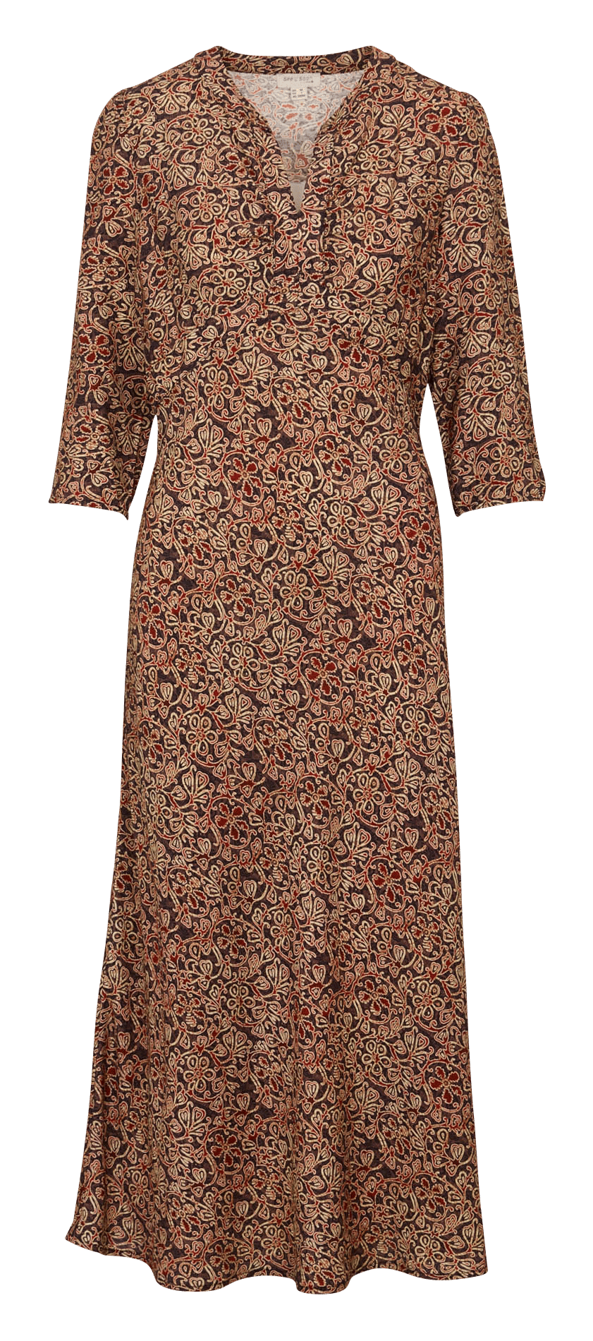 Robe longue imprimée manches 3/4  SEE U SOON Marron