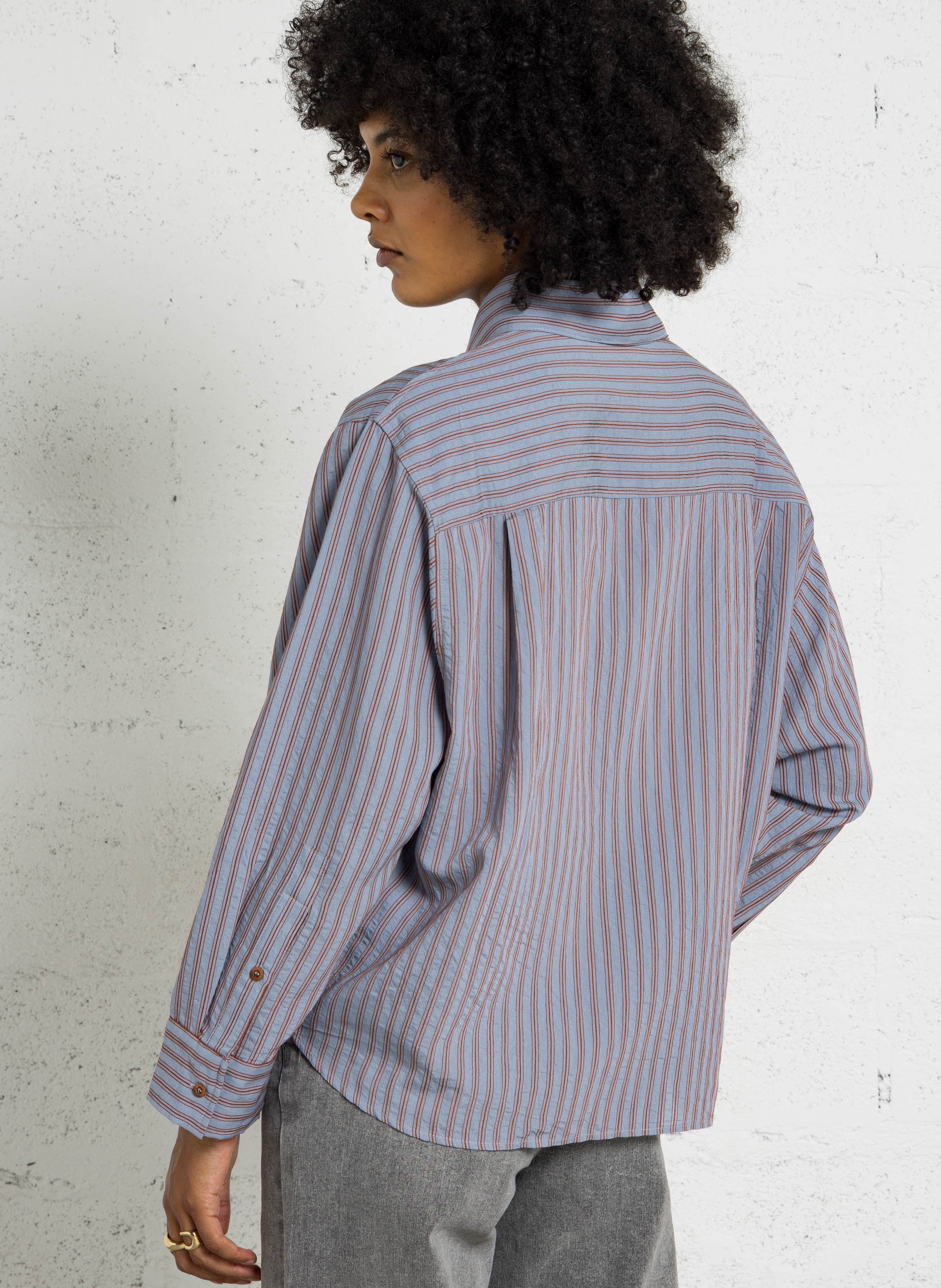Pussy-bow shirt SACRECOEUR Blue