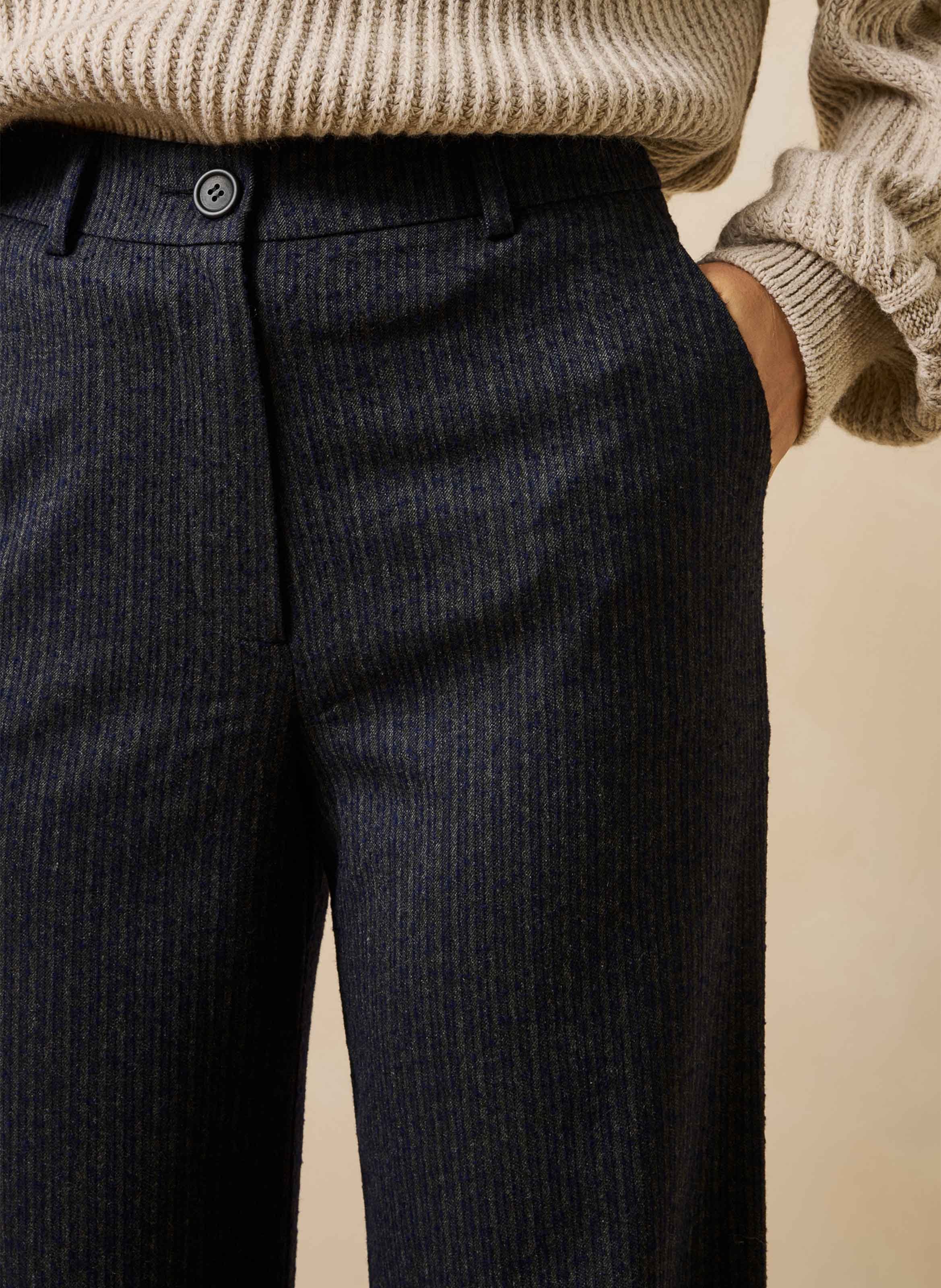 Rechte, gestreepte broek LA FEE MARABOUTEE Grijs