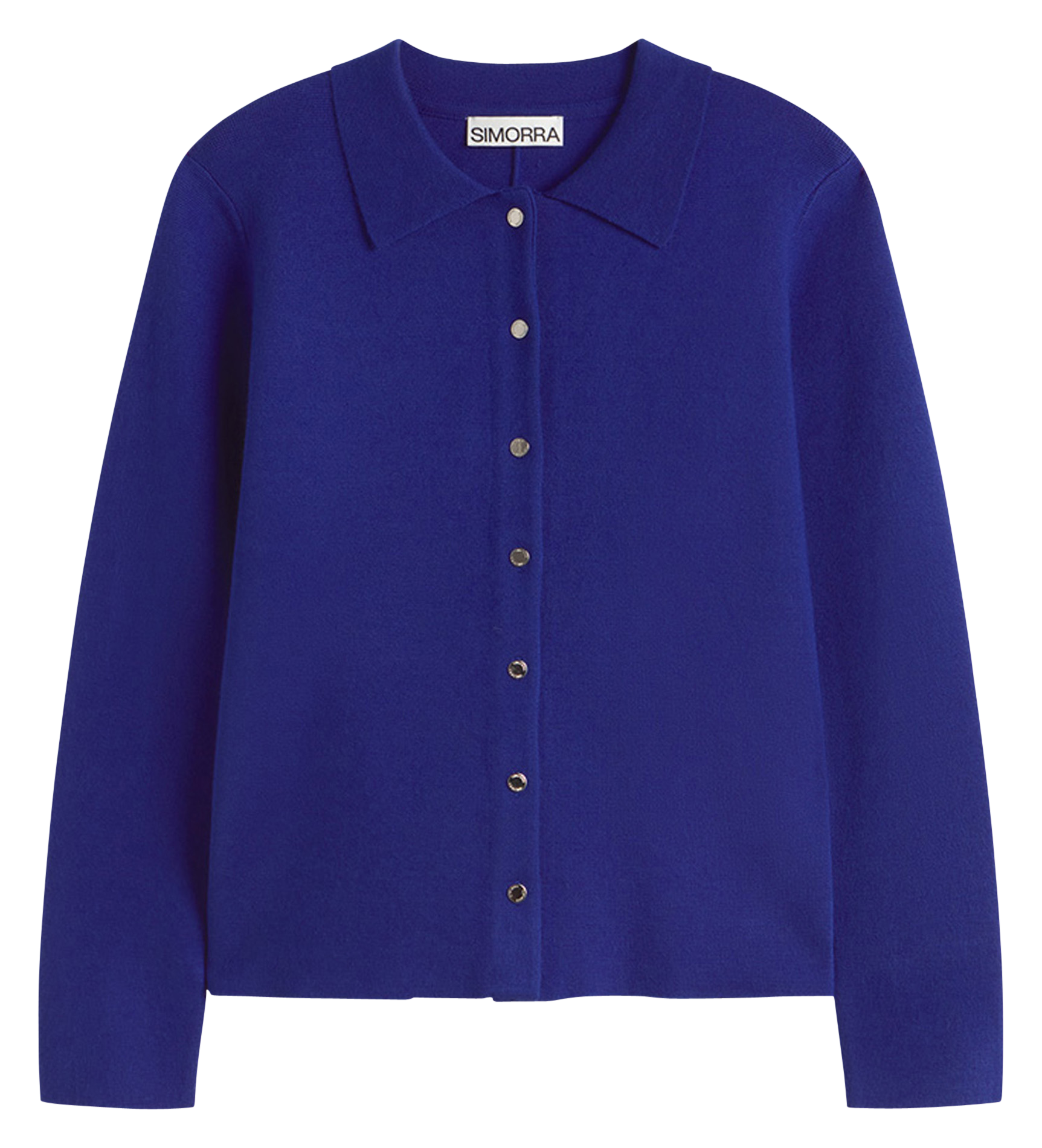 Straight cardigan with classic collar SIMORRA Blue