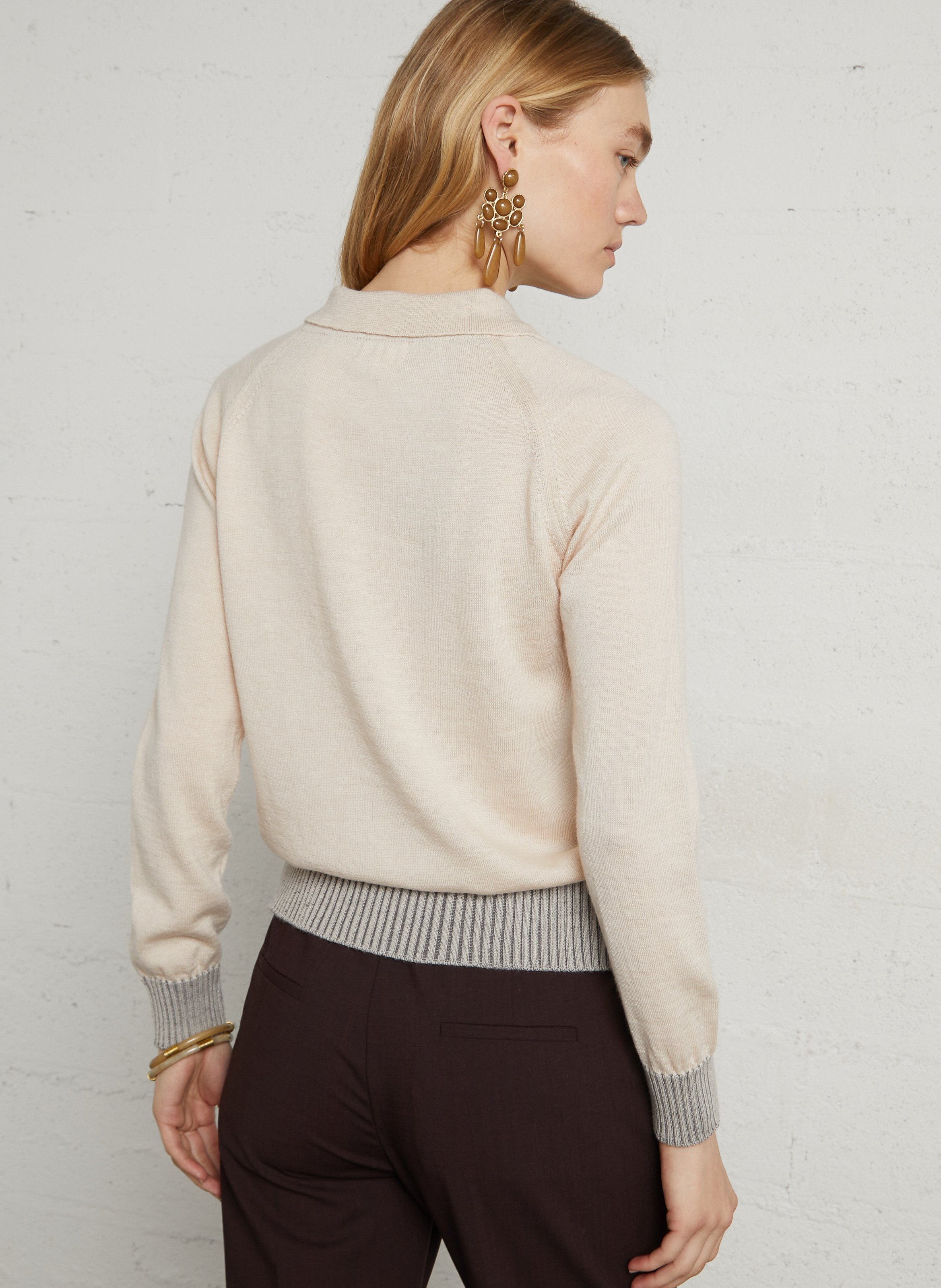 Plain merino wool sweater DIEGA Beige