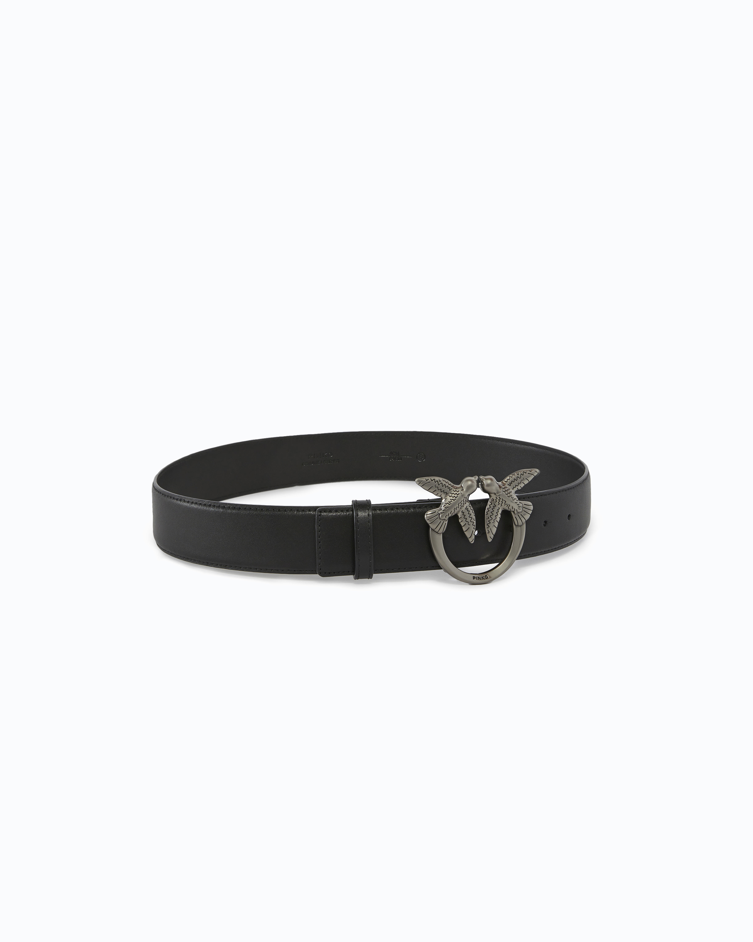 Ceinture large love birds en cuir 4cm PINKO Noir