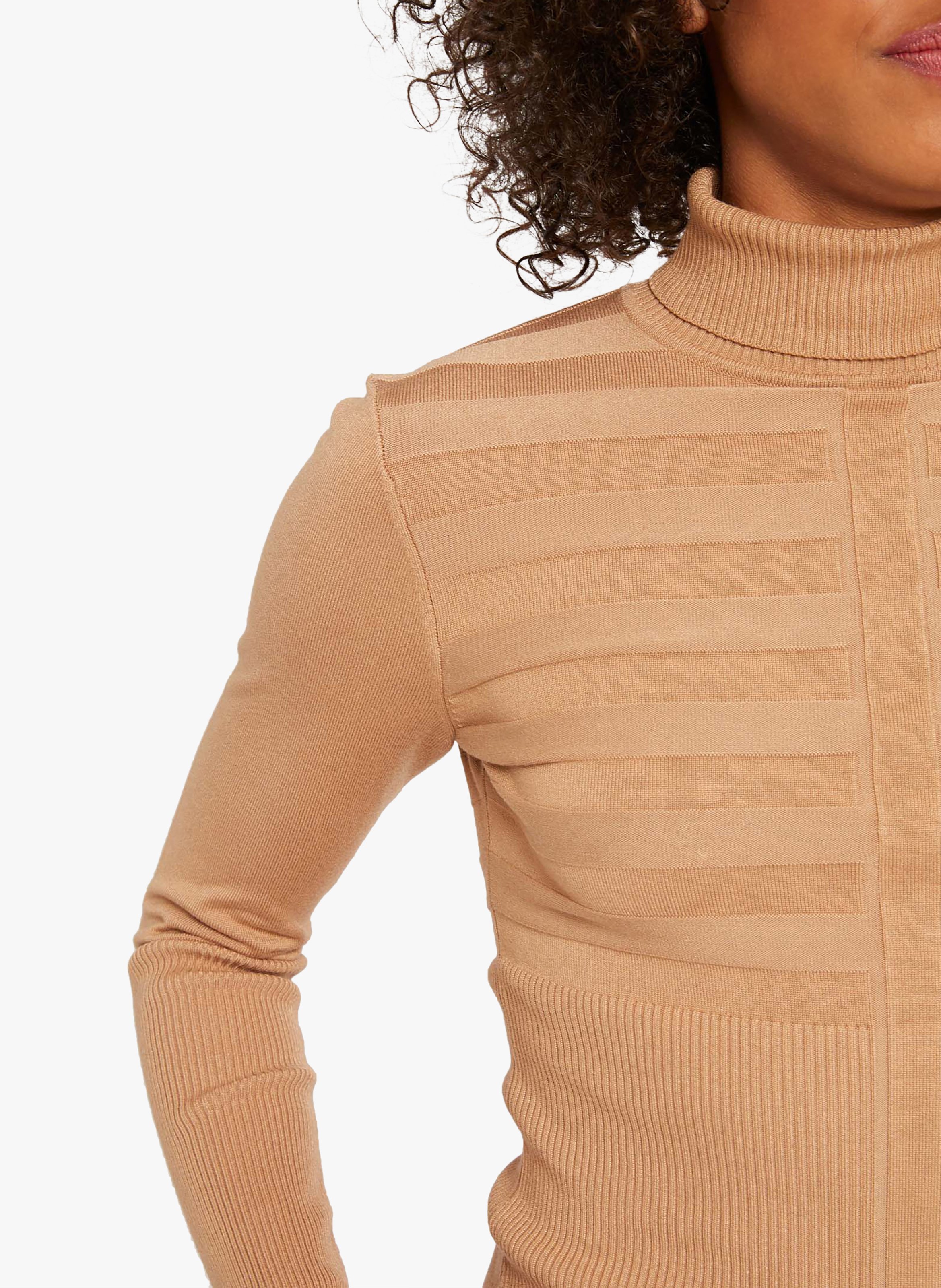 Pull col roulé MORGAN Marron