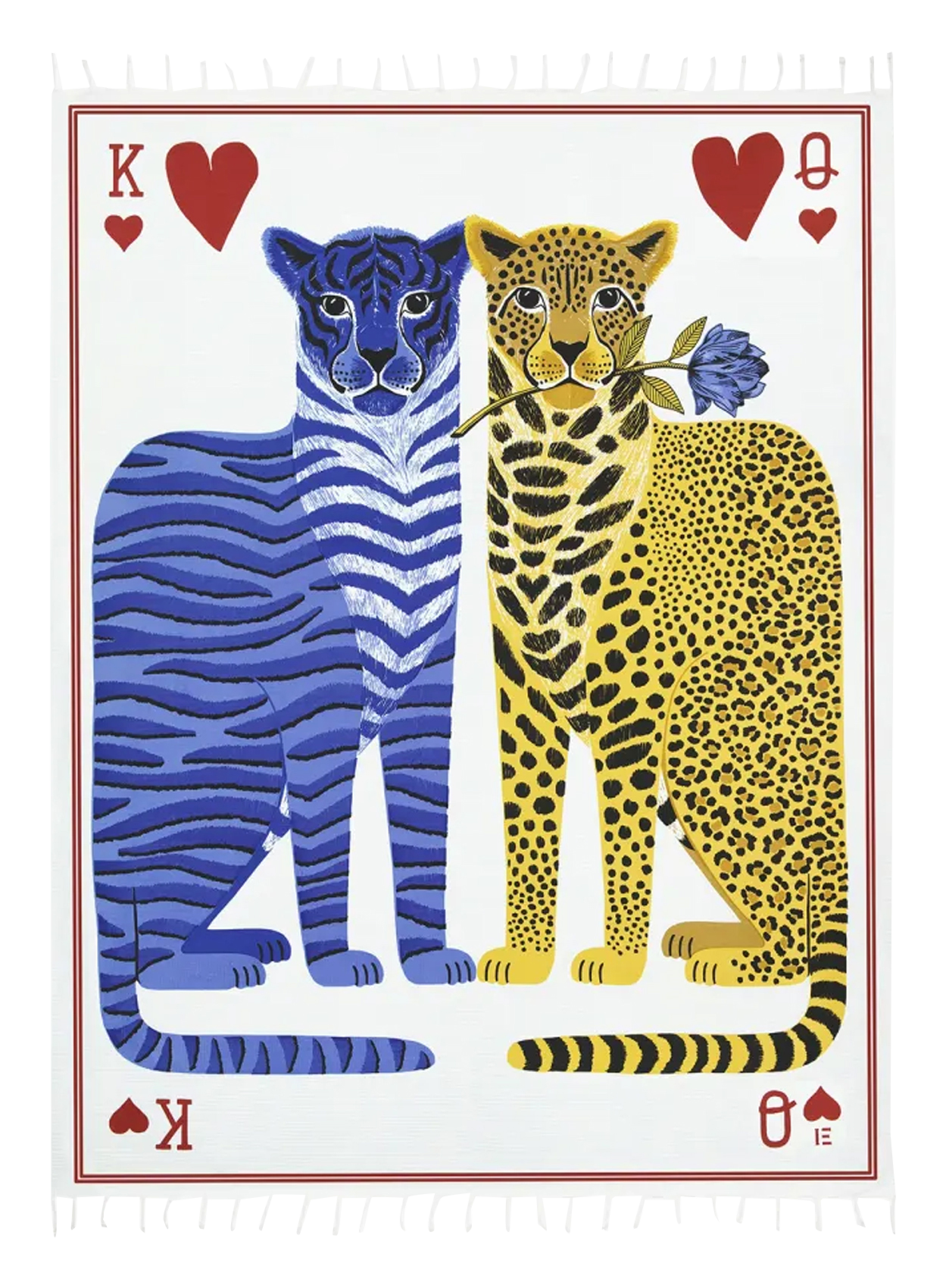 Fouta aus bedruckter Baumwolle INOUI EDITIONS Weiss