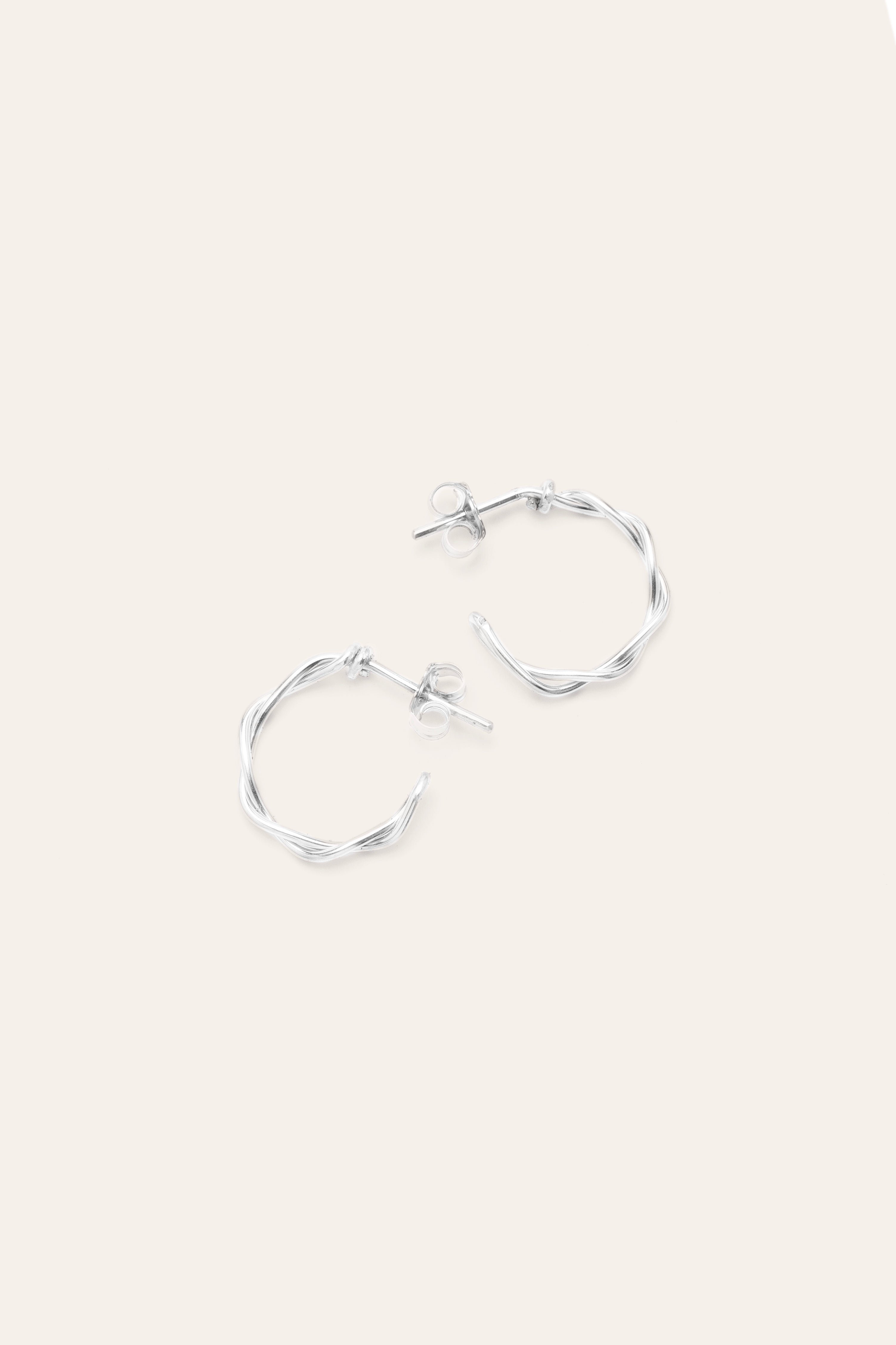 Silver twisted mini hoop earrings YAY Silver