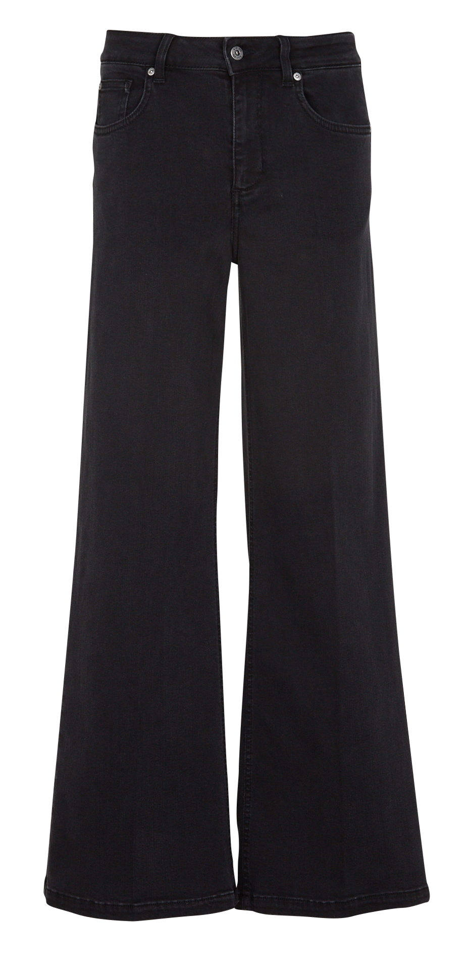 Flared jeans met hoge taille | katoenblend LIU JO Zwart