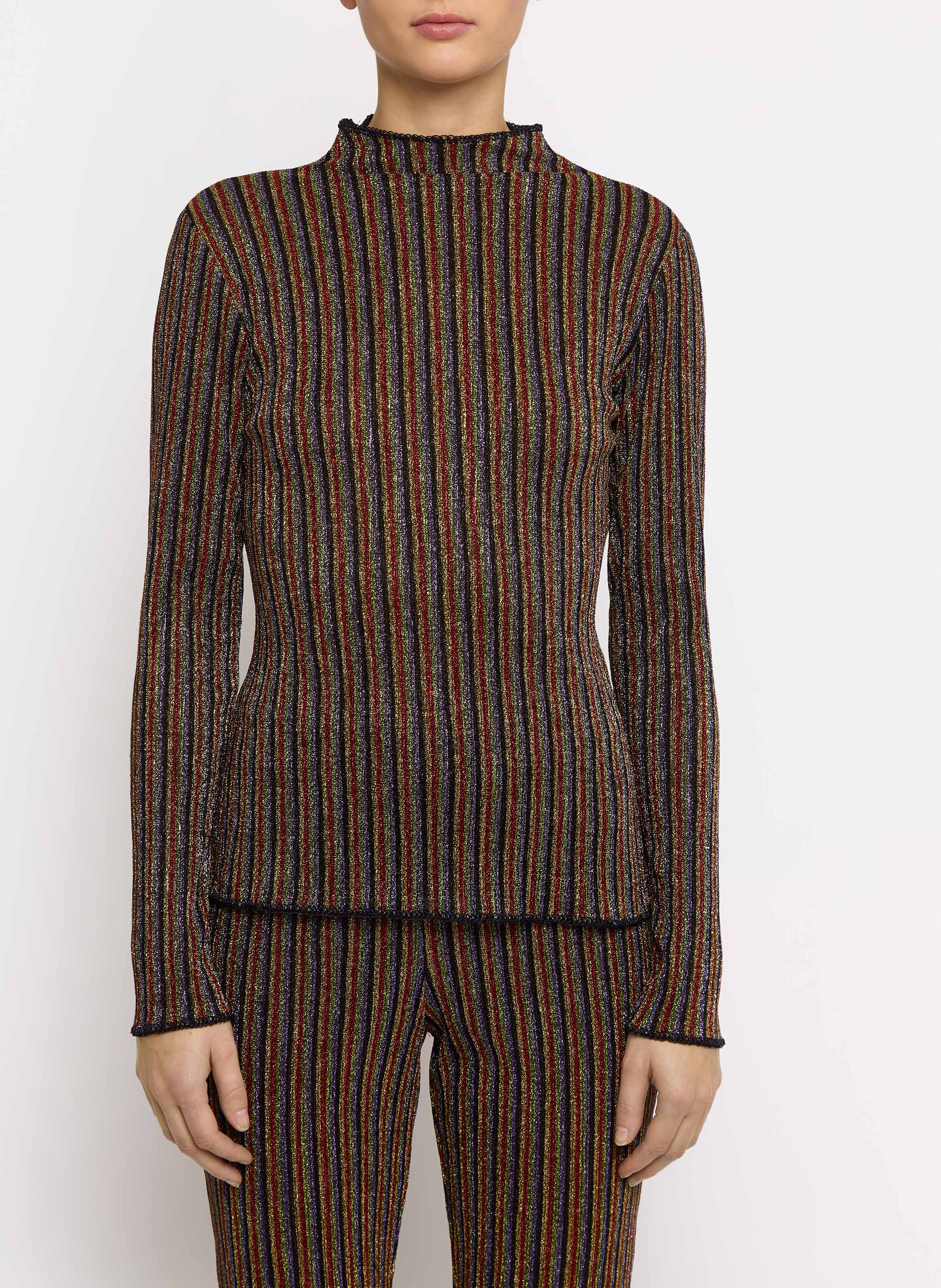 Pull ajusté à col montant ROSEANNA Multicolore