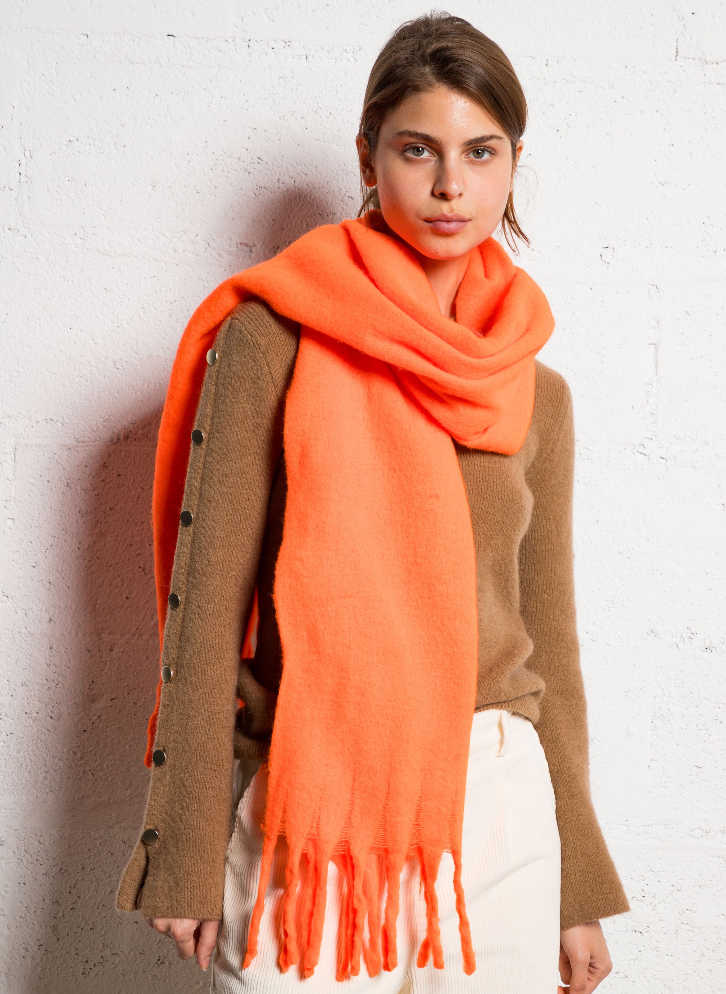 Echarpe à franges  AMERICAN VINTAGE Orange