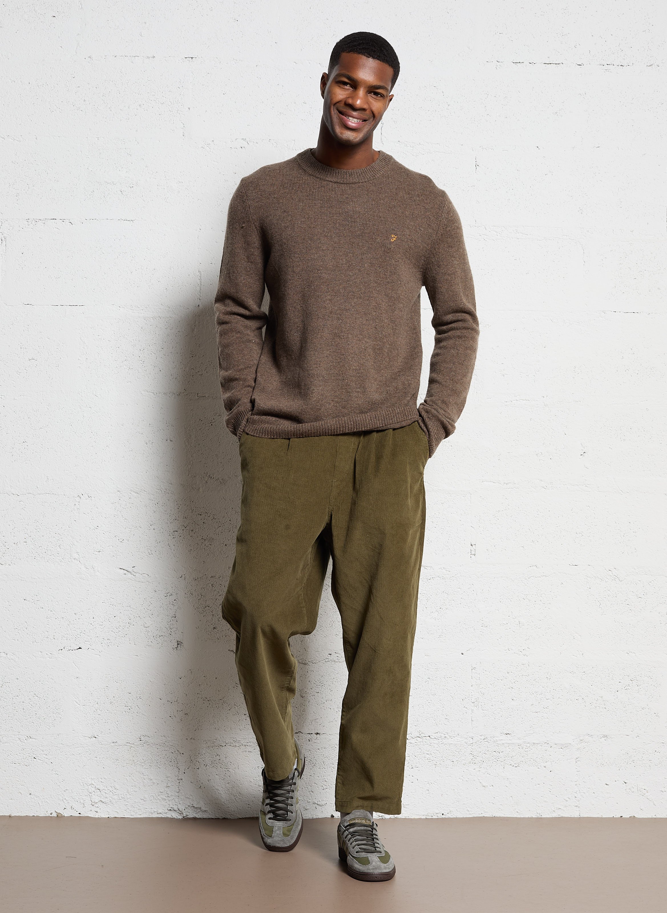 Slim-fit cotton cargo pants FARAH Green