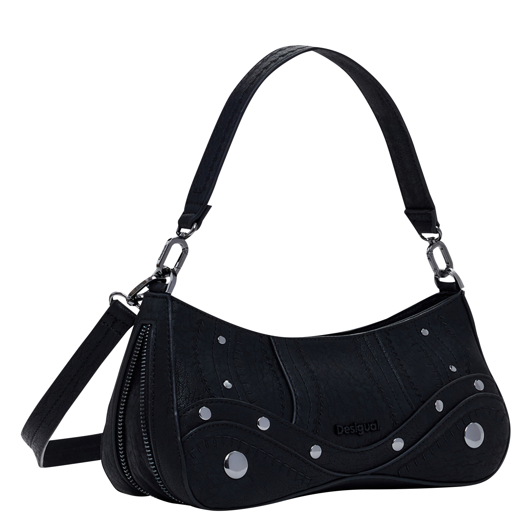 Sac bandoulière à détails cloutés DESIGUAL Noir