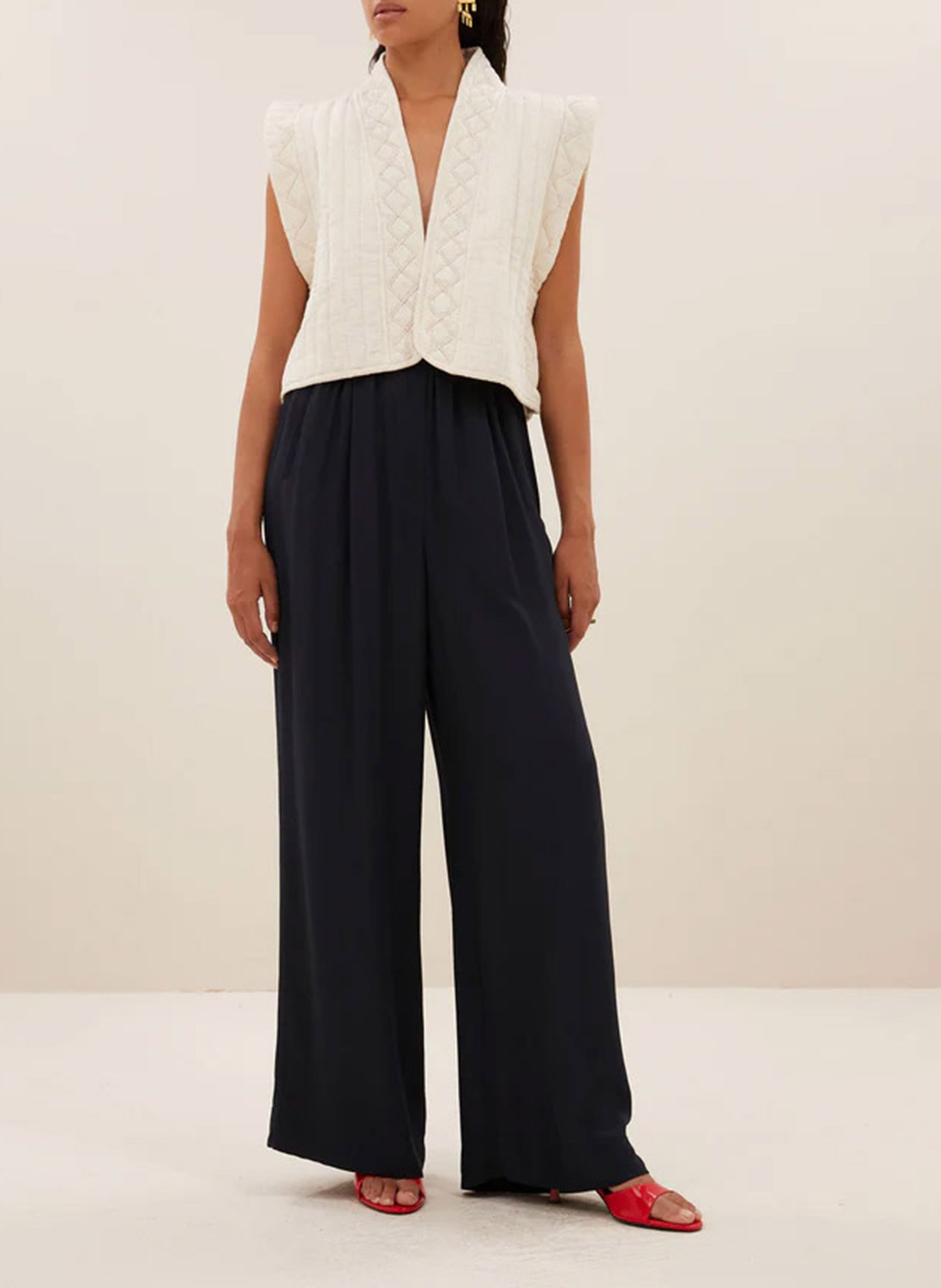 Sleeveless cotton-blend jacket BY BAR Beige