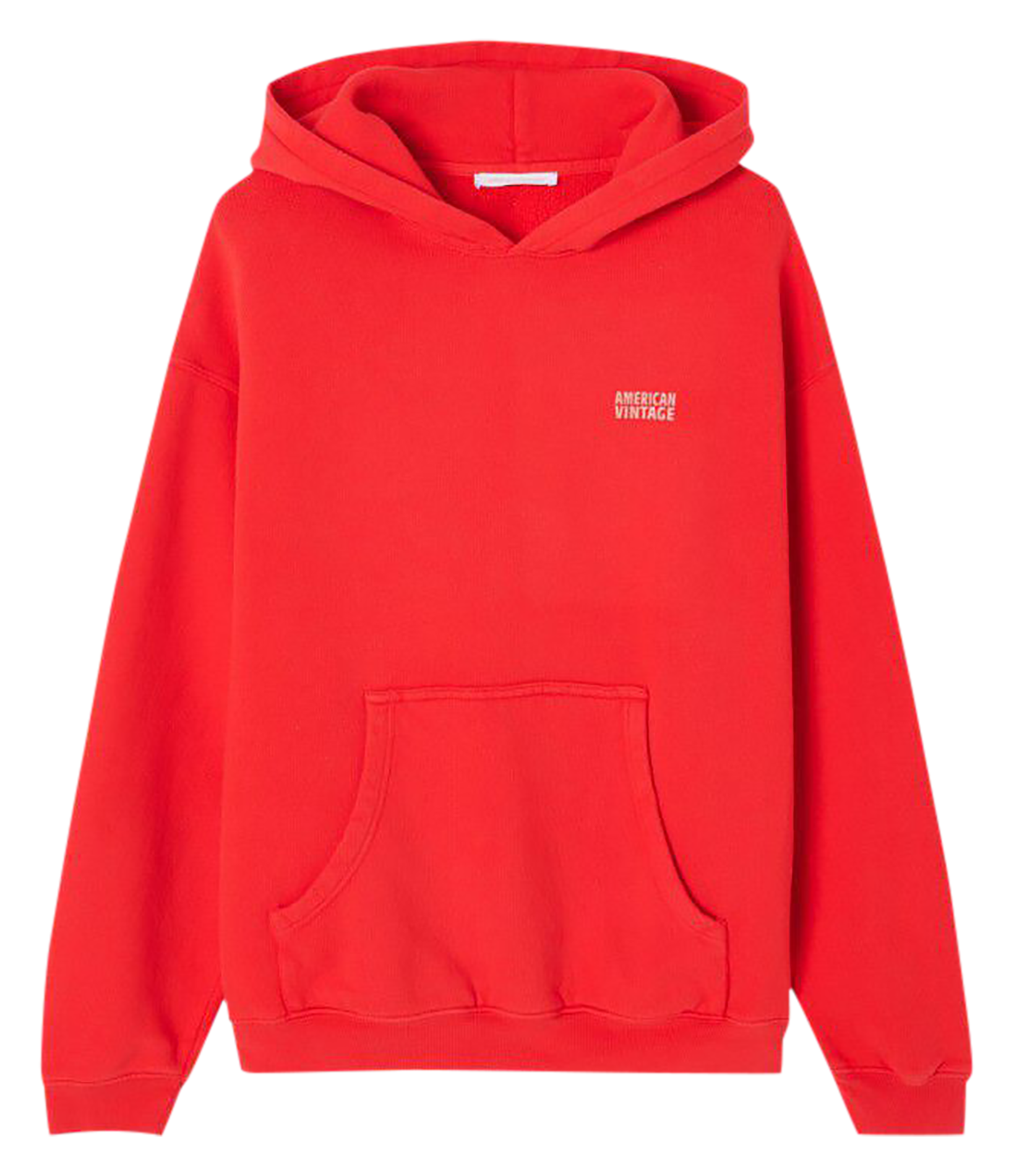 Sweat ample molletonné à capuche en coton AMERICAN VINTAGE Rouge
