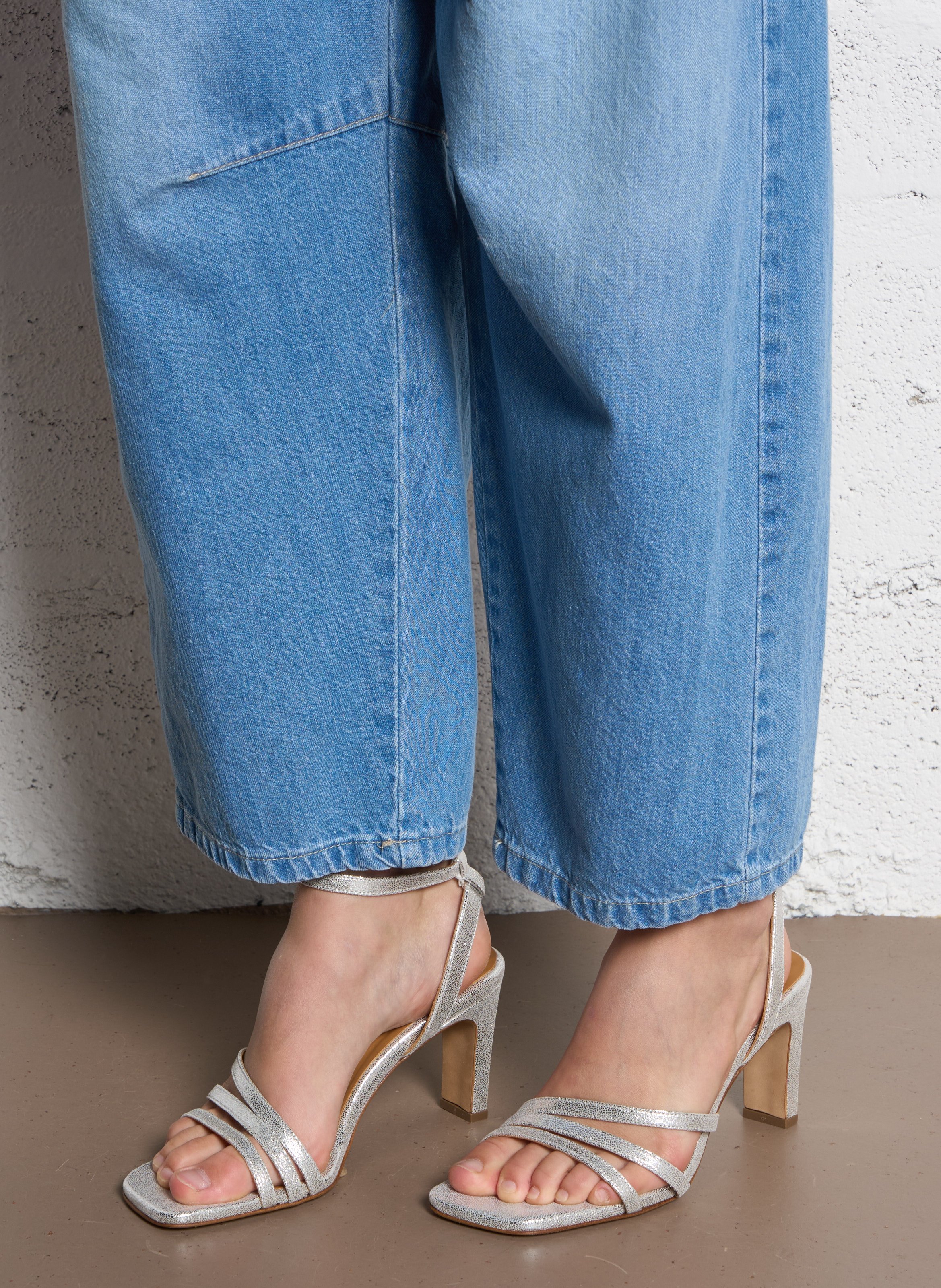 Caflo suede high sandals BOBBIES Silver