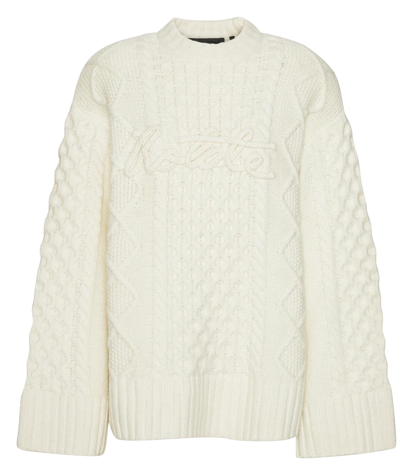Oversized round-neck wool-blend sweater ROTATE White