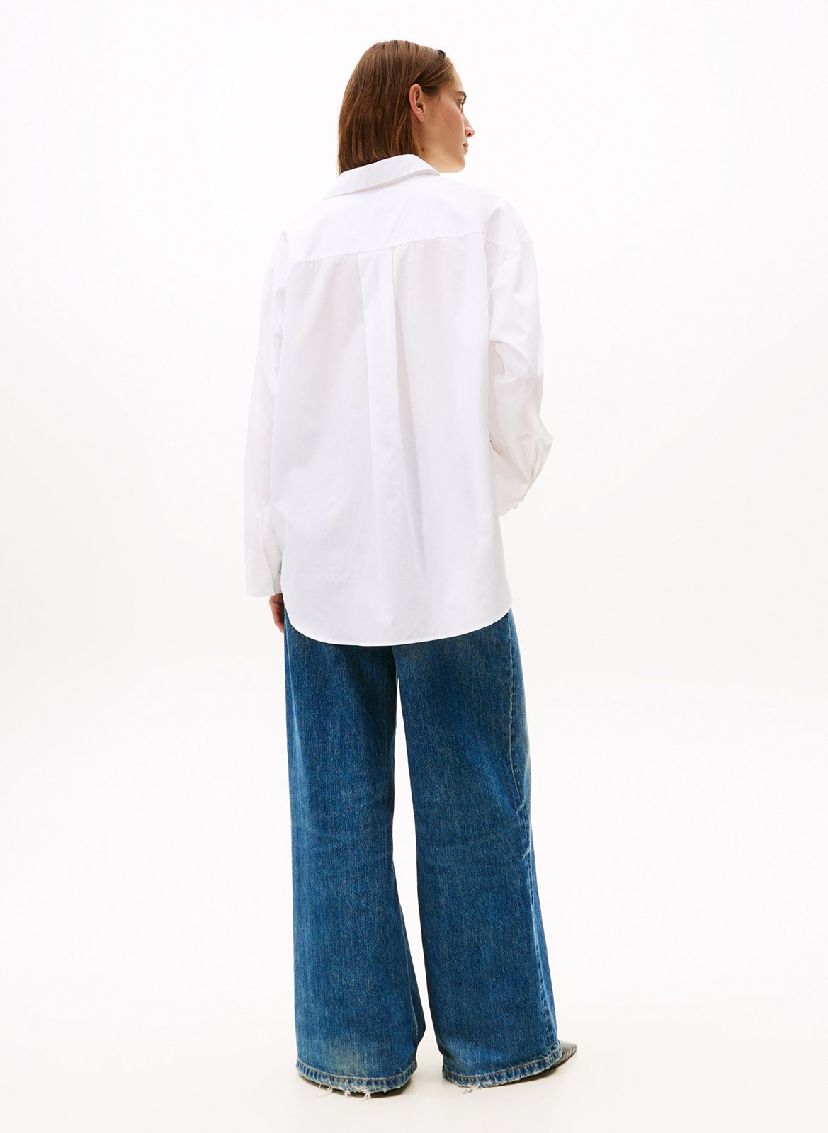 Oversized, katoenen blouse met klassieke kraag TOMMY HILFIGER Wit